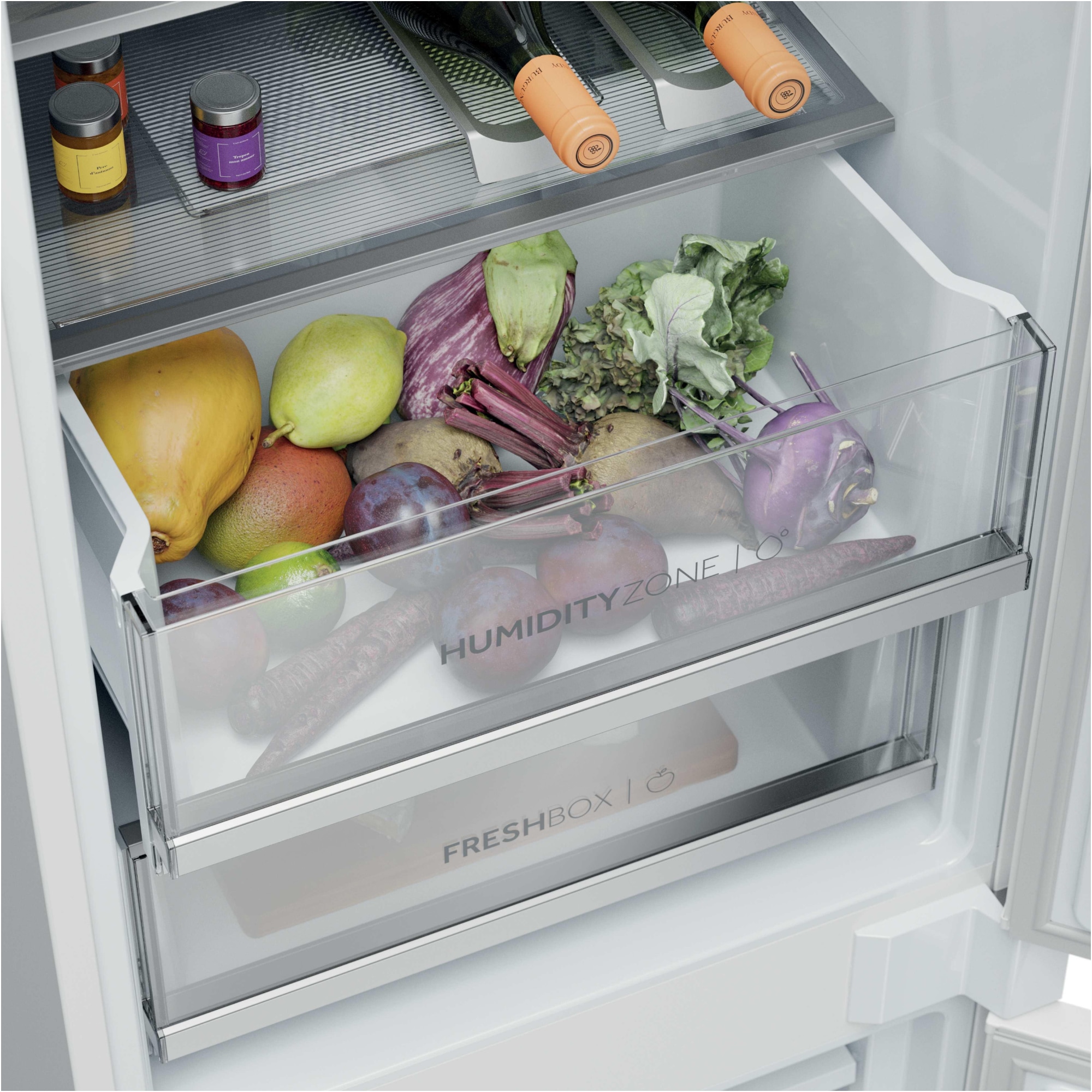 Haier Einbaukühlgefrierkombination ID Titanium 2 »HBQW5518D« 177,2 cm hoch 54 cm breit Humidity Zone: Obst, Gemüse und Salat 2x länger frisch halten