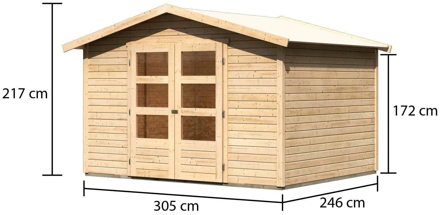 Karibu Gartenhaus »Carlberg 5« naturbelassen oder anthrazit