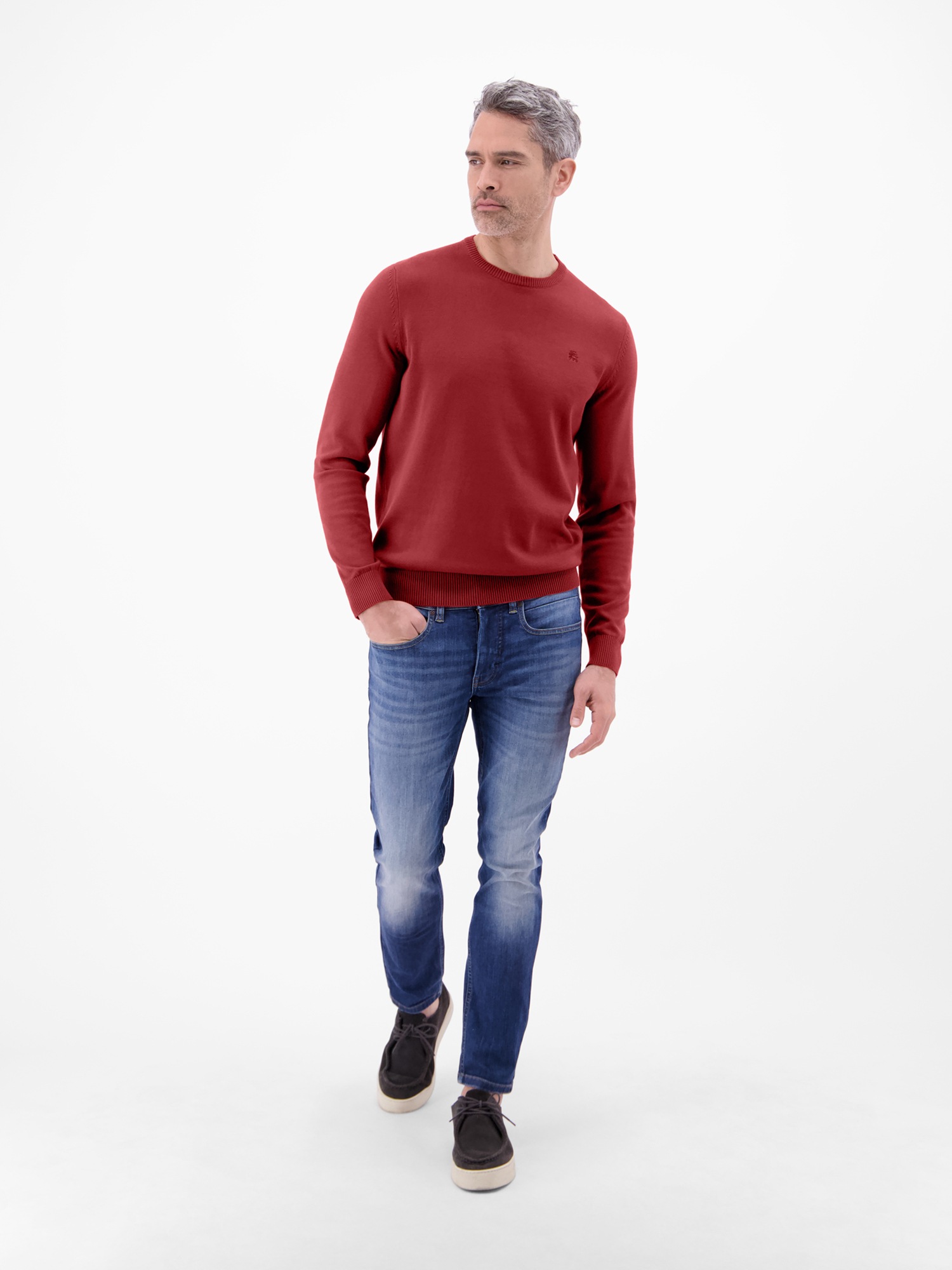 LERROS Strickpullover »Crewneck Strickpullover« Weicher Strick-Pullover, Rundhalsausschnitt, lange Ärmel, pflegeleicht