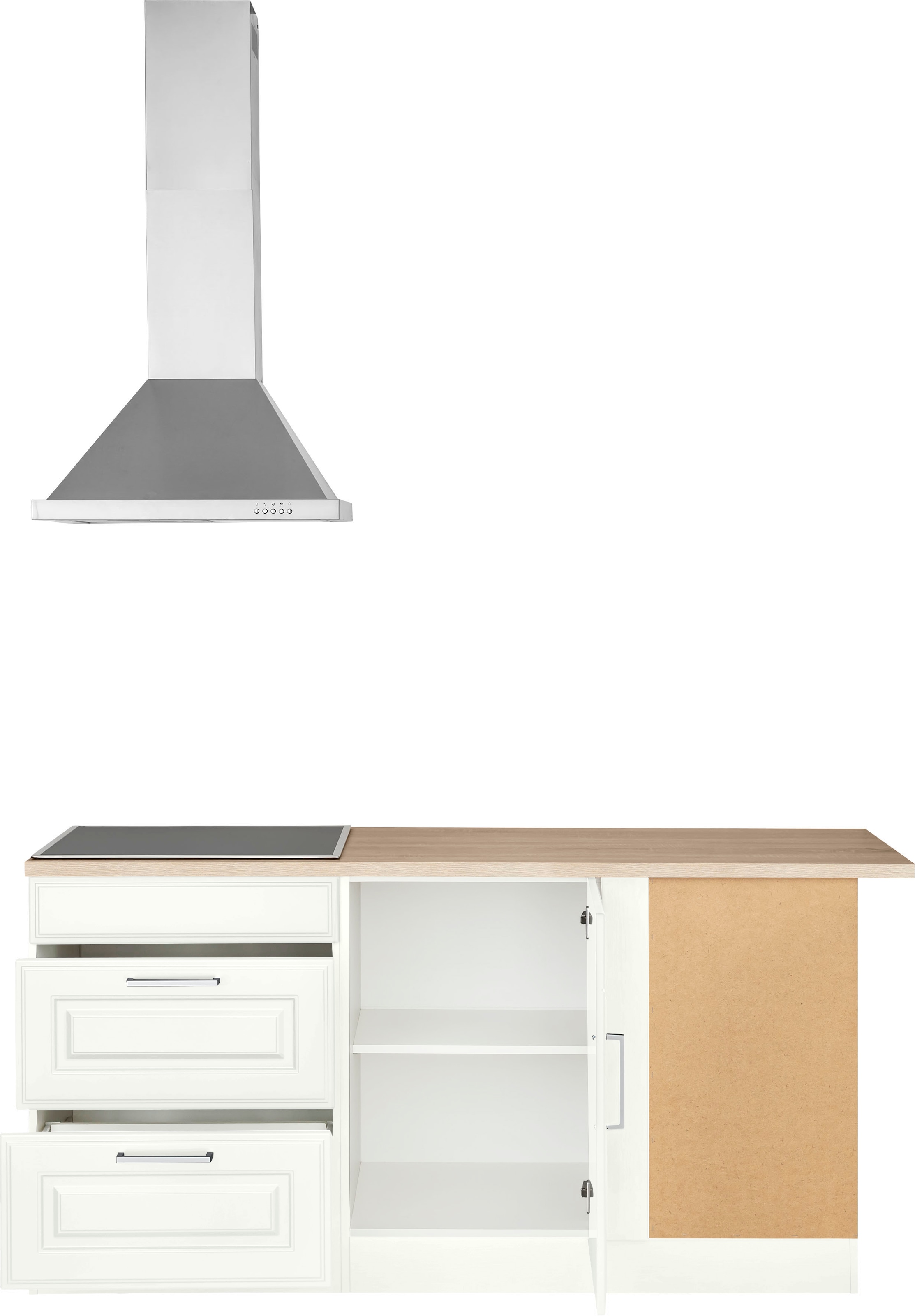 KOCHSTATION Winkelküche »KS-Stockholm – Küche mit hochwertiger und detailreicher Landhausfront« Stellbreite 230x170 cm, wahlweise mit E-Geräten, MDF-Fronten