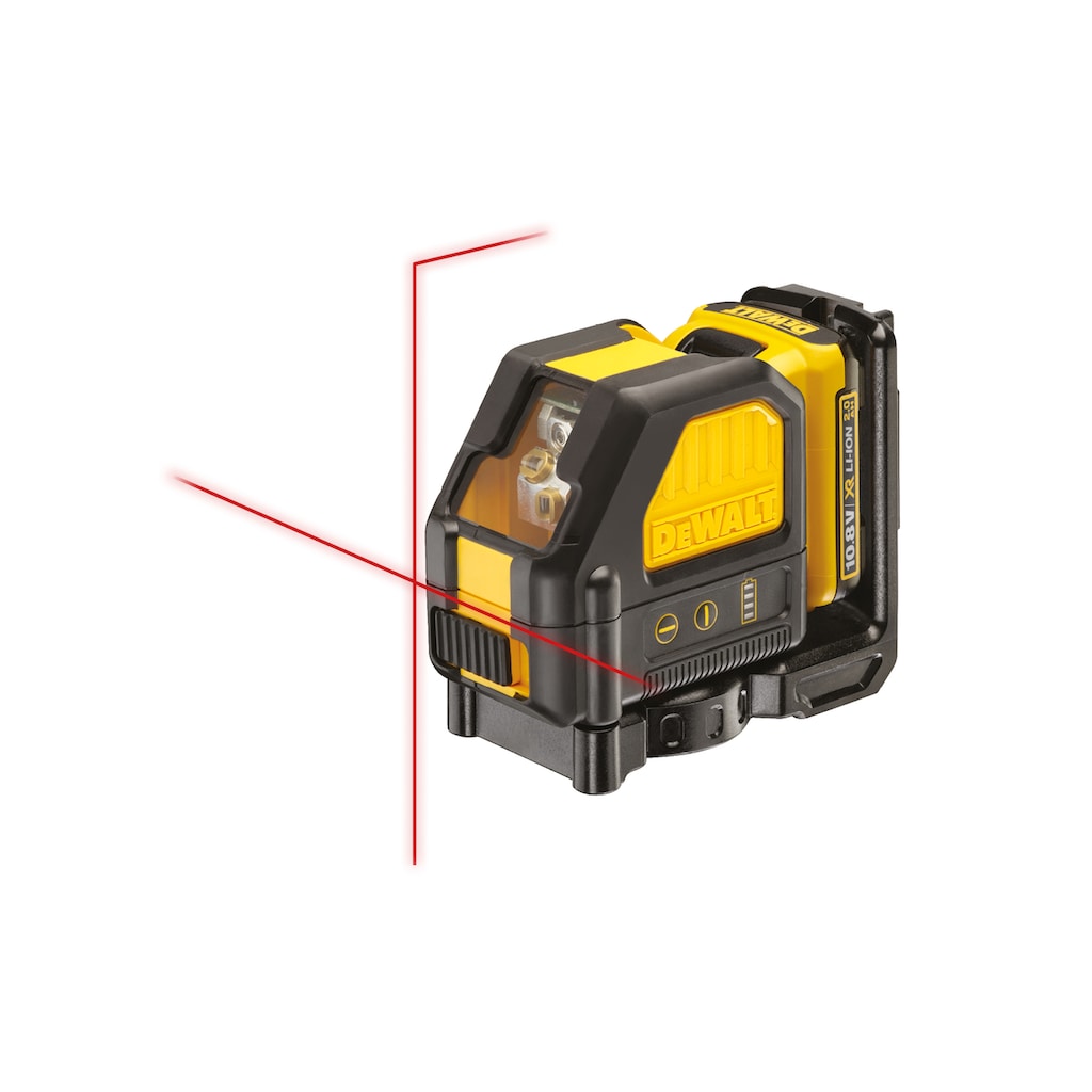 DeWalt Linienlaser »DCE088D1R-QW Linienlaser rot, Laserklasse 2, 2 Strahlen«, (inkl. 10,8V 2 Ah Akku, Ladegerät & Transportkoffer)