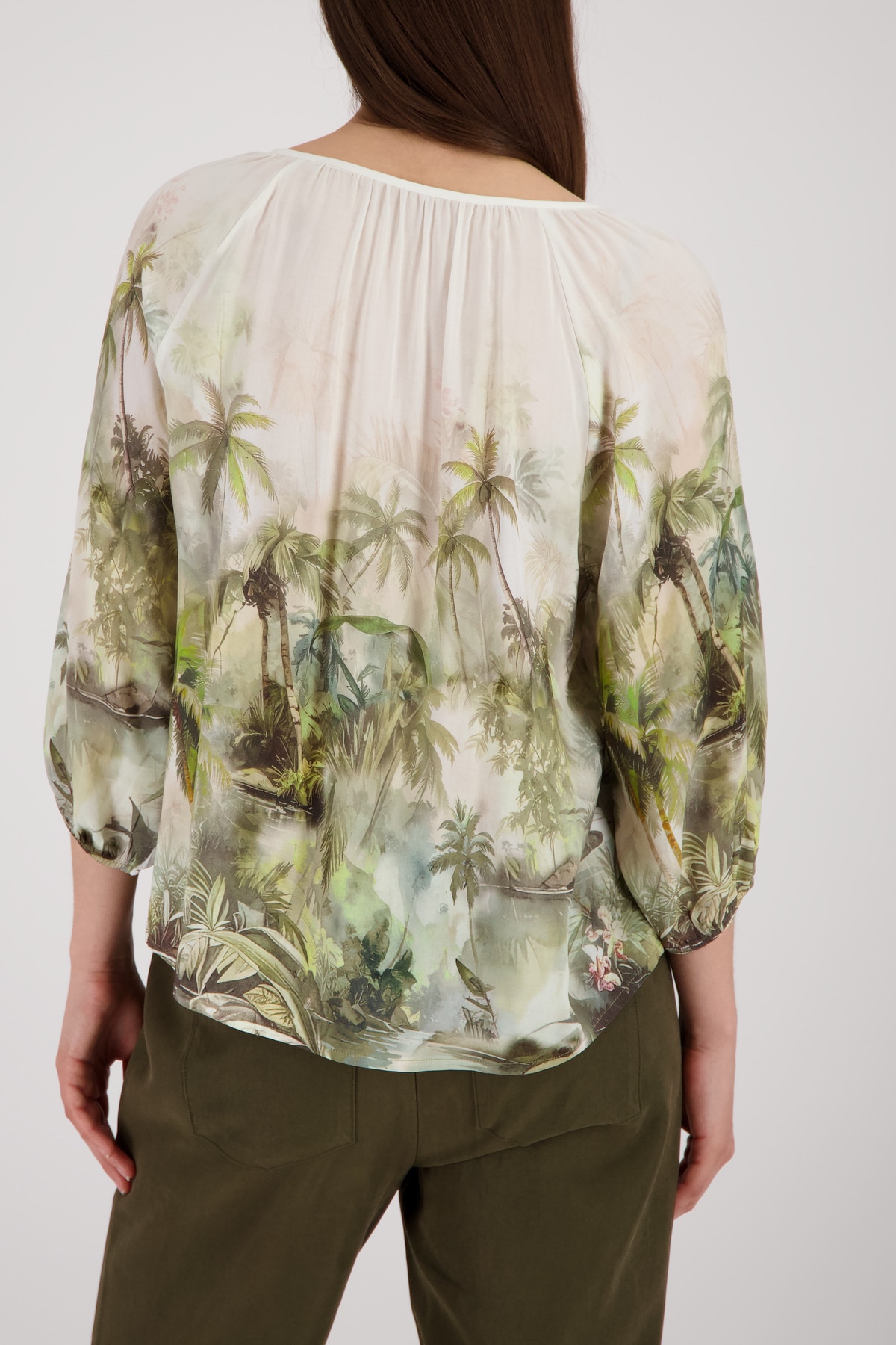 Monari Schlupfbluse »Bluse Tropical Allover« Regular fit mit tropischem Print