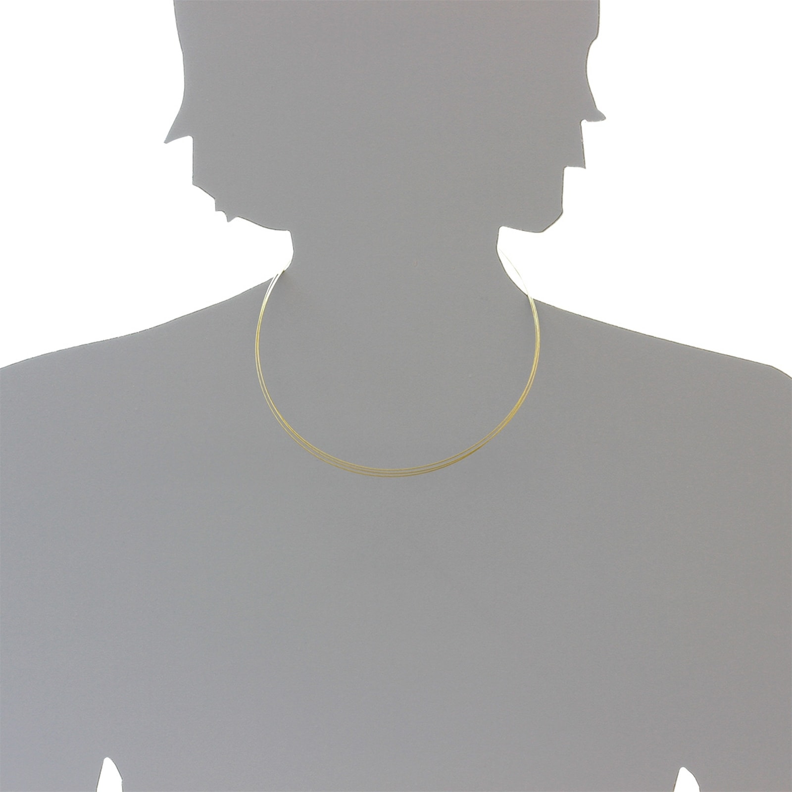 OSTSEE-SCHMUCK Halsreif »- Nyloncollier 3-reihig -goldfarben- - Edelstahl - Verschluß aus Gold 333/000«