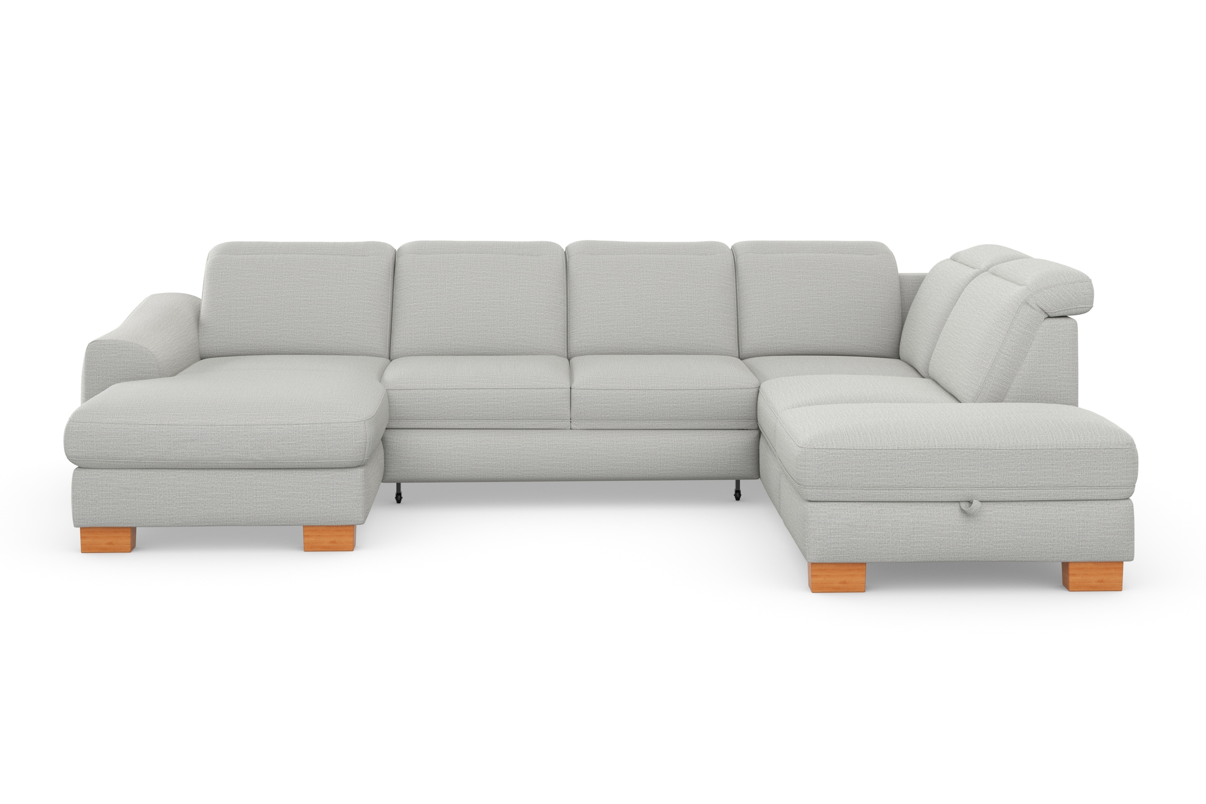 sit&more Wohnlandschaft »Dundee U-Form«, mit Federkern und Massivholzfüßen, wahlweise mit Kopfteilverstellung