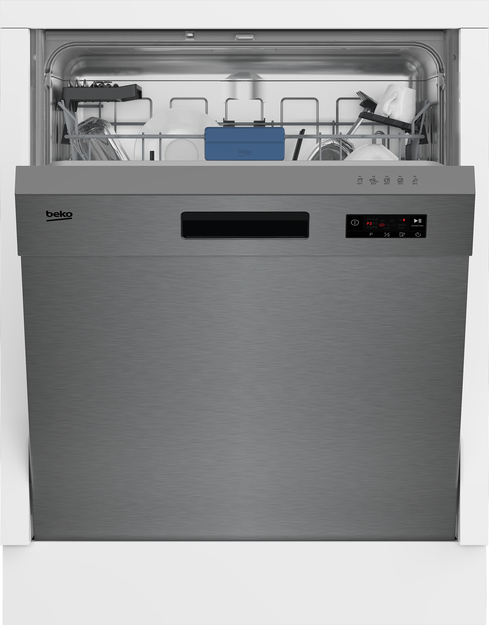 BEKO Unterbaugeschirrspüler »BDUN15430X 7697701677«, 14 Maßgedecke, Selbsttrocknung —- automatische Türöffnung