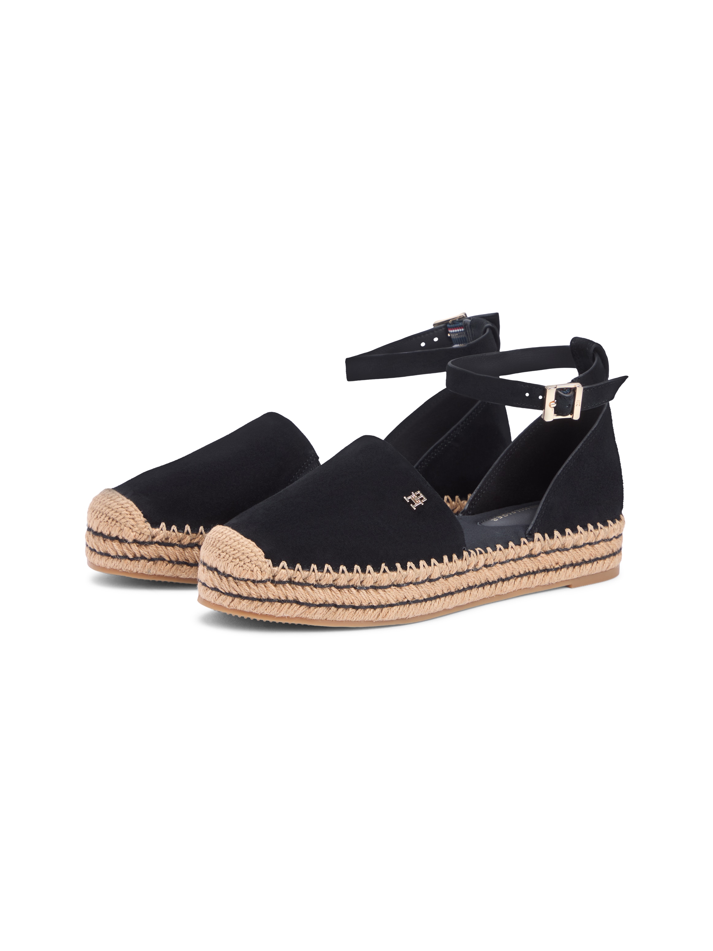 Tommy Hilfiger Riemchenballerina »TH PLATFORM ESPAD SUEDE STRAP«  Sommerschuh, Plateausandalette mit verstellbarem Fersenriemchen