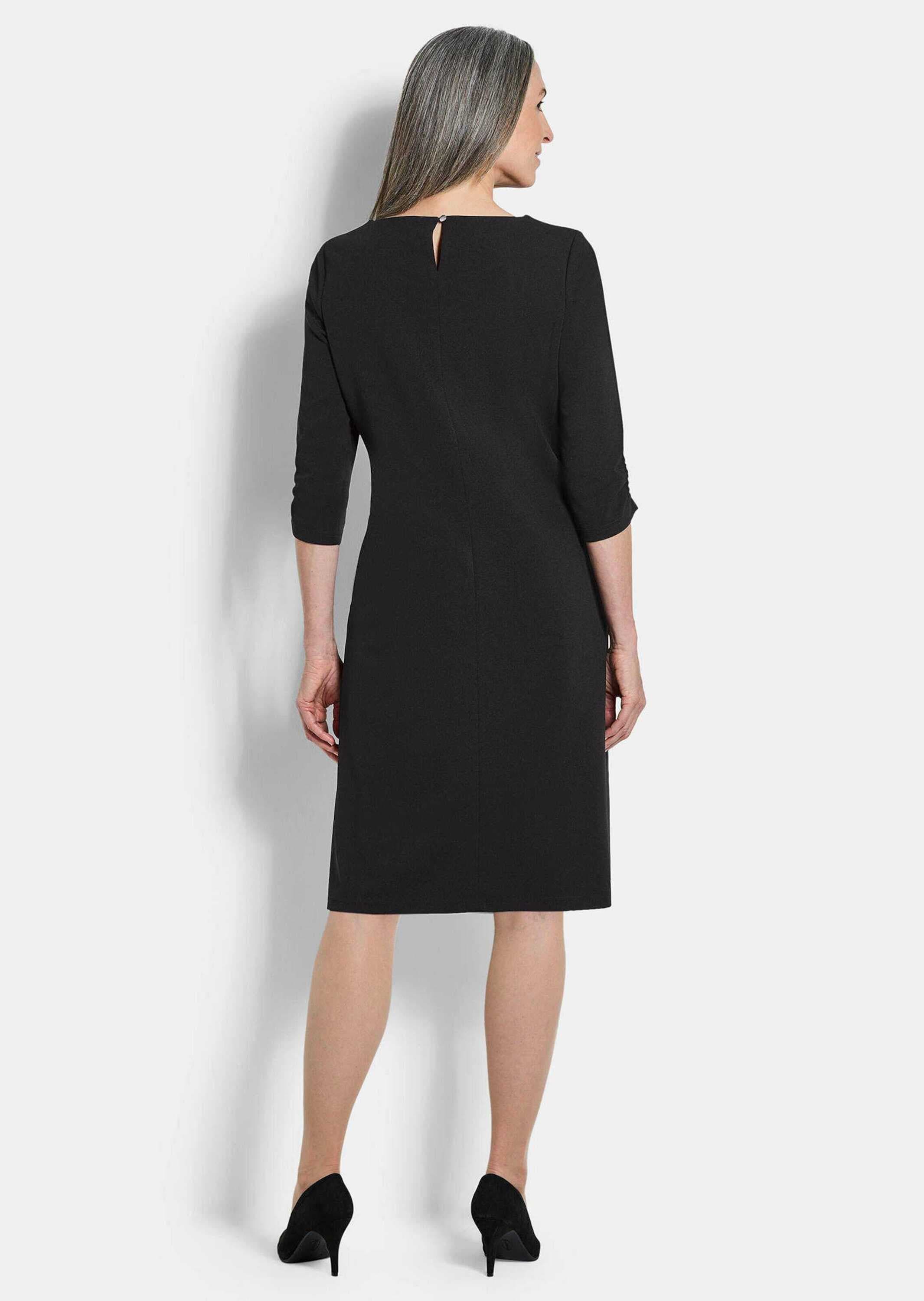 GOLDNER Etuikleid »Kurzgröße Elegantes Kleid mit gerafften Ärmeln«