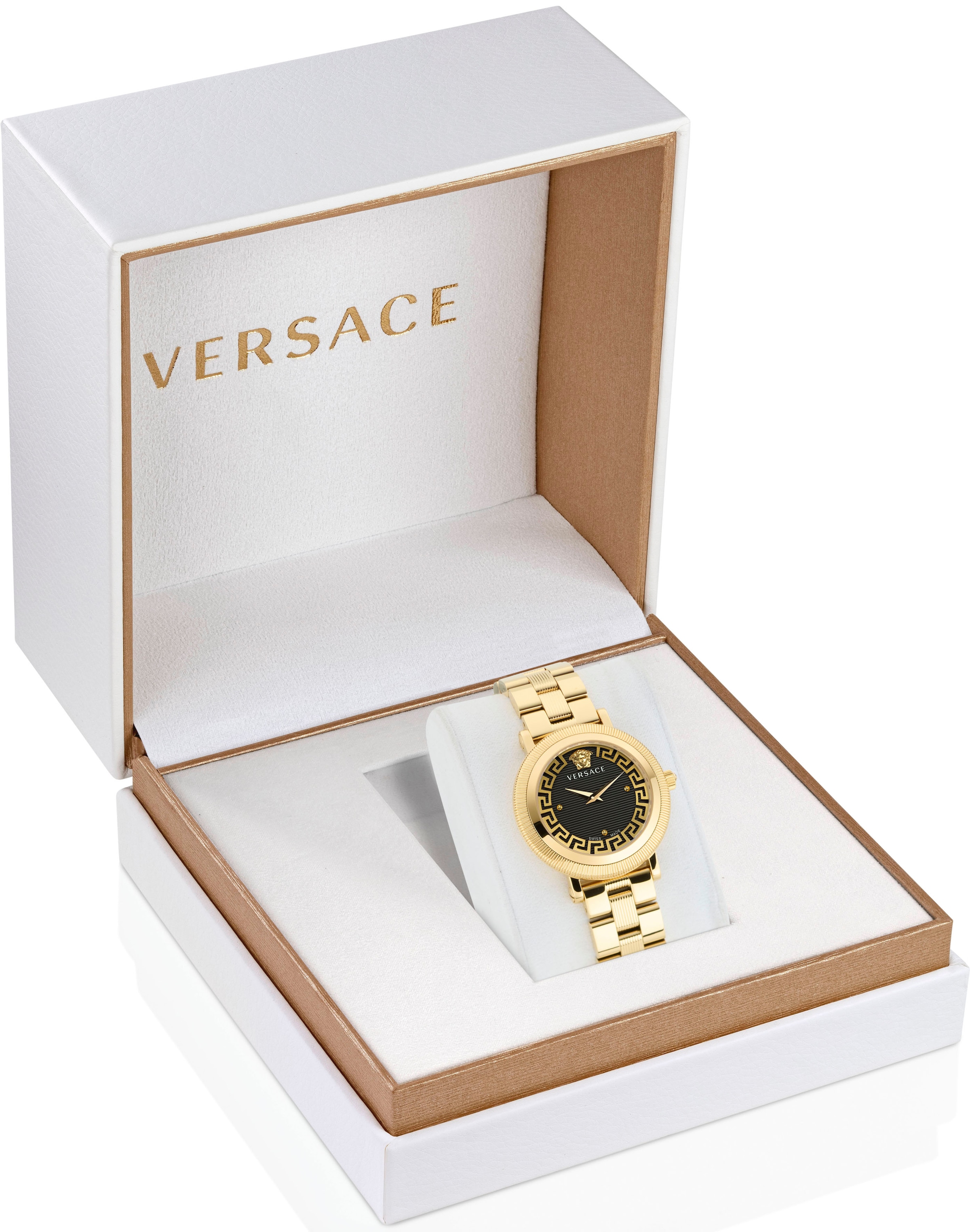 Versace Quarzuhr »GRECA FLOURISH, VE7F00623«, Armbanduhr, Damenuhr, Saphirglas, Swiss Made