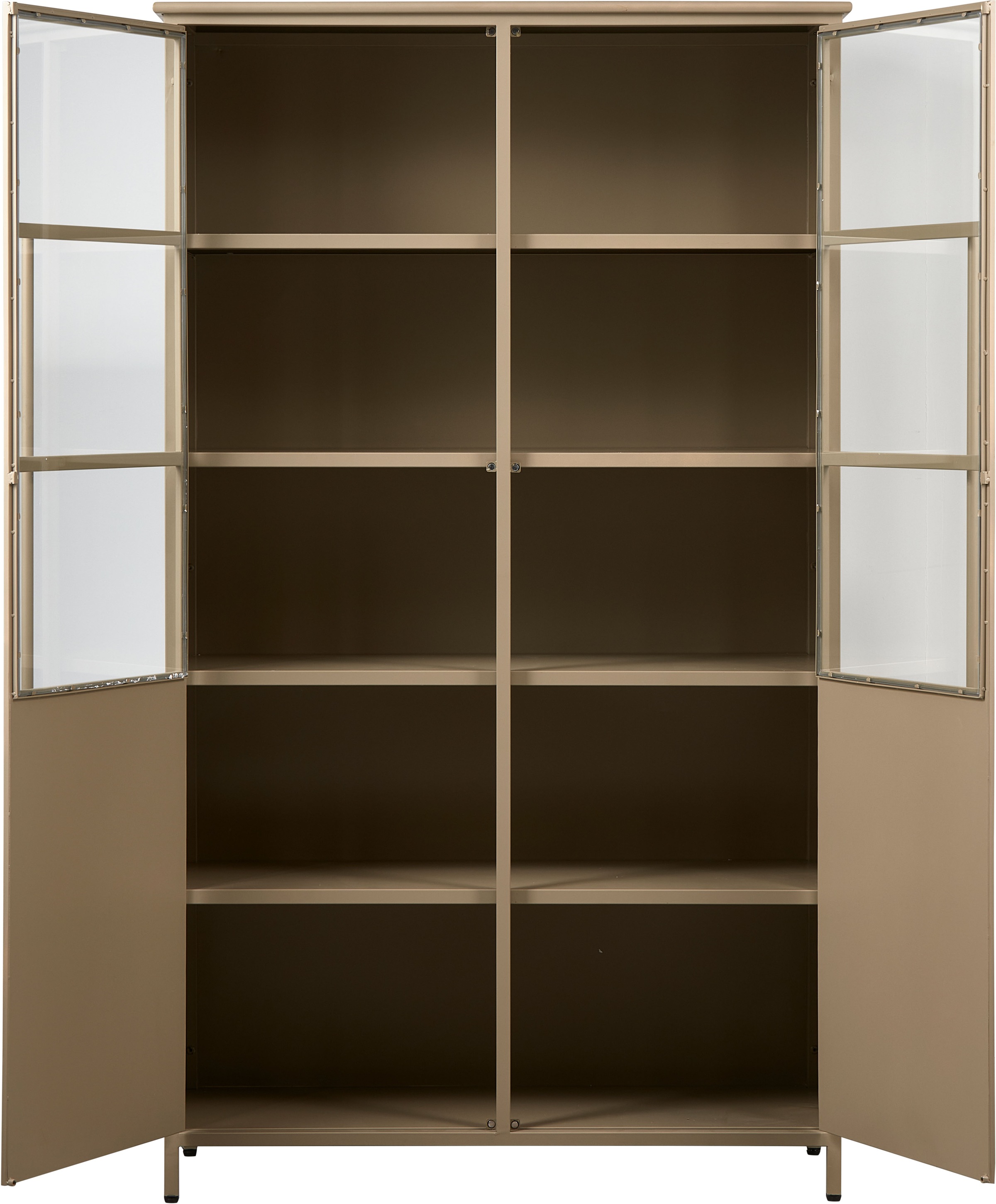 WOOOD Vitrine »EXHIBIT VITRINE SCHRANK METALL« Ausstellungsvitrine, mattes Schwarzmetall, 4 stabile Böden