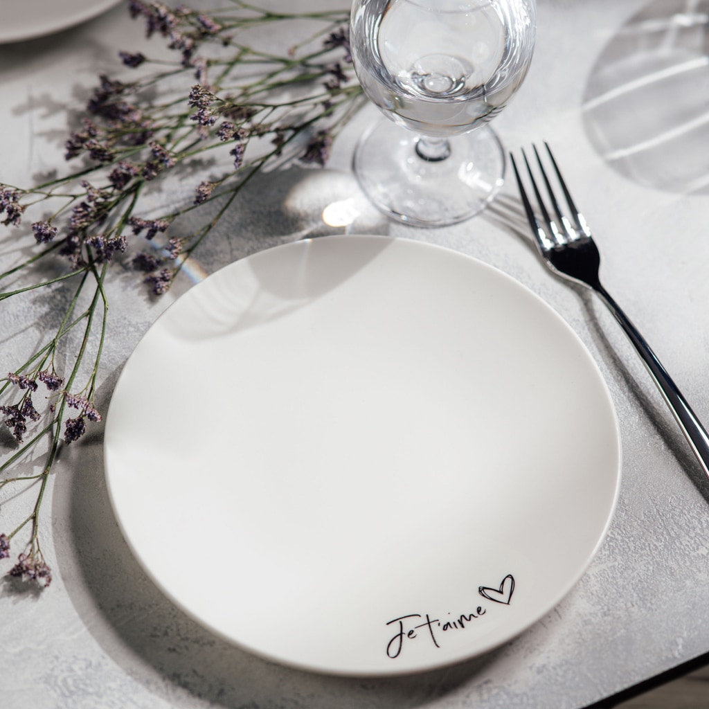 Villeroy & Boch Frühstücksteller »Frühstücksteller Je t'aime Statement ø 21,2 cm 6er Set weiß«