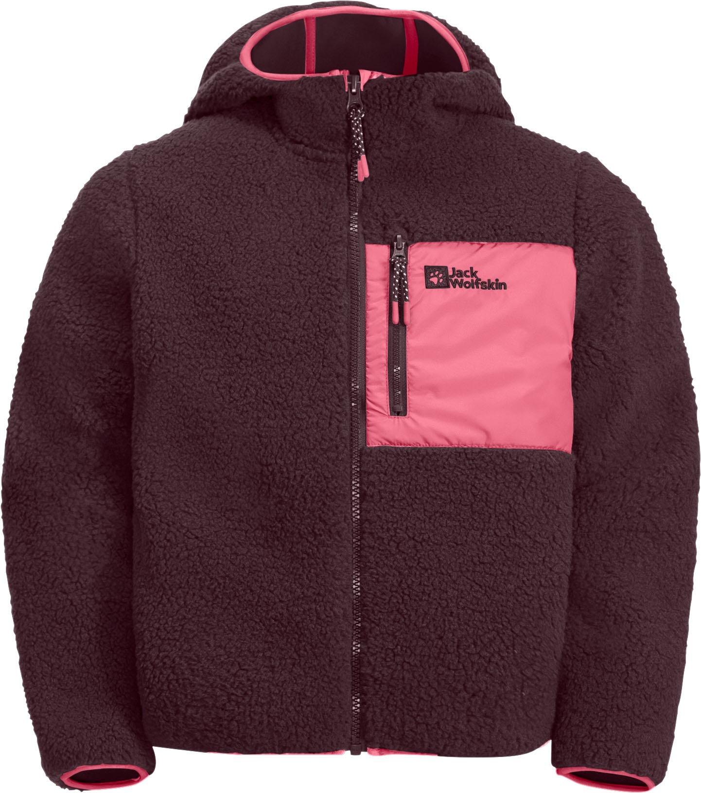 Jack Wolfskin Fleecejacke »ICE CURL HOOD JACKET K«, mit Kapuze, Winterjacke