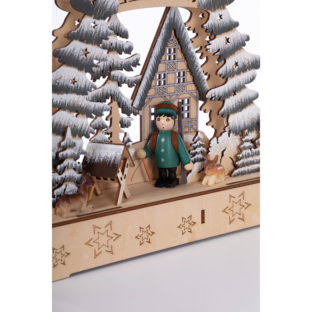 Myflair Möbel & Accessoires Weihnachtsdorf »Weihnachtsdeko«, Tannenbaumform, Höhe ca. 33 cm