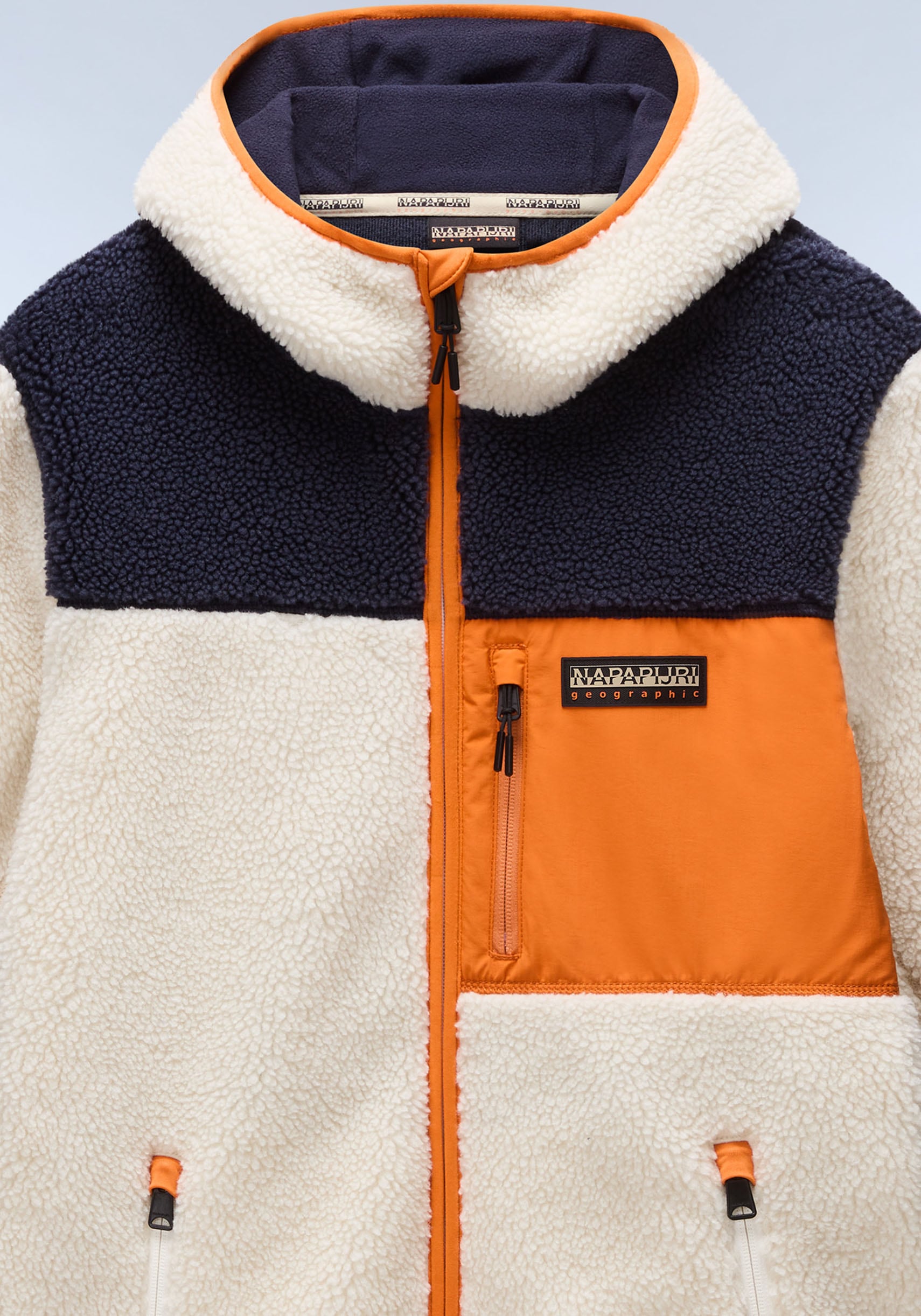 Napapijri Plüschjacke »YUPIK«, mit Kapuze, mit kontrastfarbenen Details