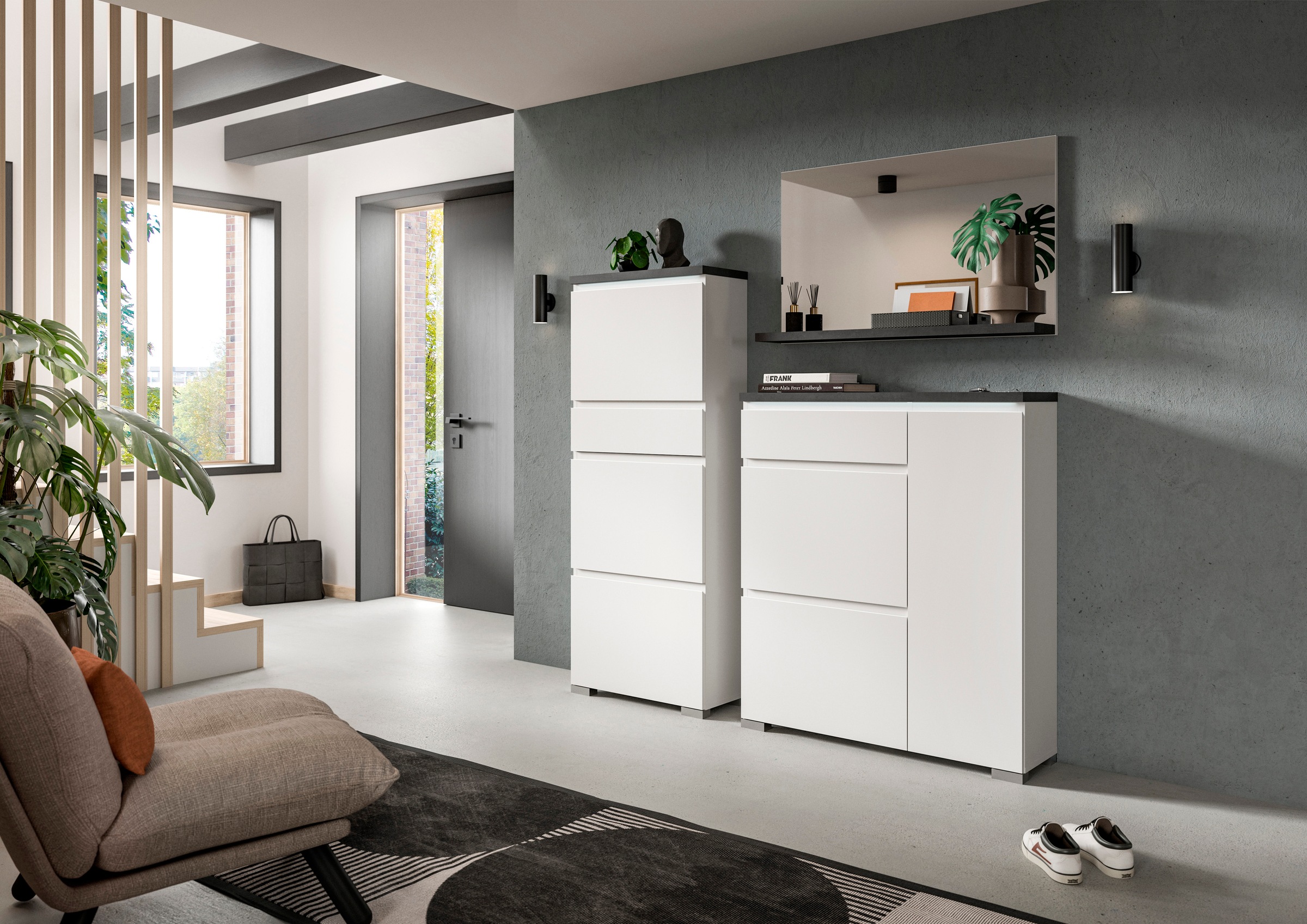INOSIGN Wandspiegel »Skoskap, Breite 95 cm, 1 Ablageboden, inklusive Wandmontagematerial«, (1 St.), Garderobenspiegel, Spiegel, Flurspiegel, Dielenspiegel, Spiegelpaneel