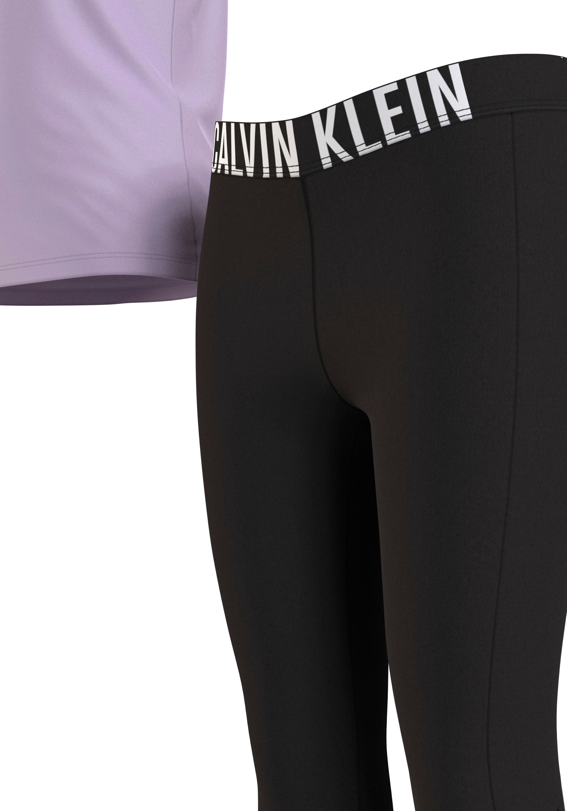 Calvin Klein Pyjama »KNIT PJ SET (SS+LEGGING)«, (2 tlg.), mit leicht  transparenten Beineinsätzen kaufen bei OTTO | Pyjama-Sets