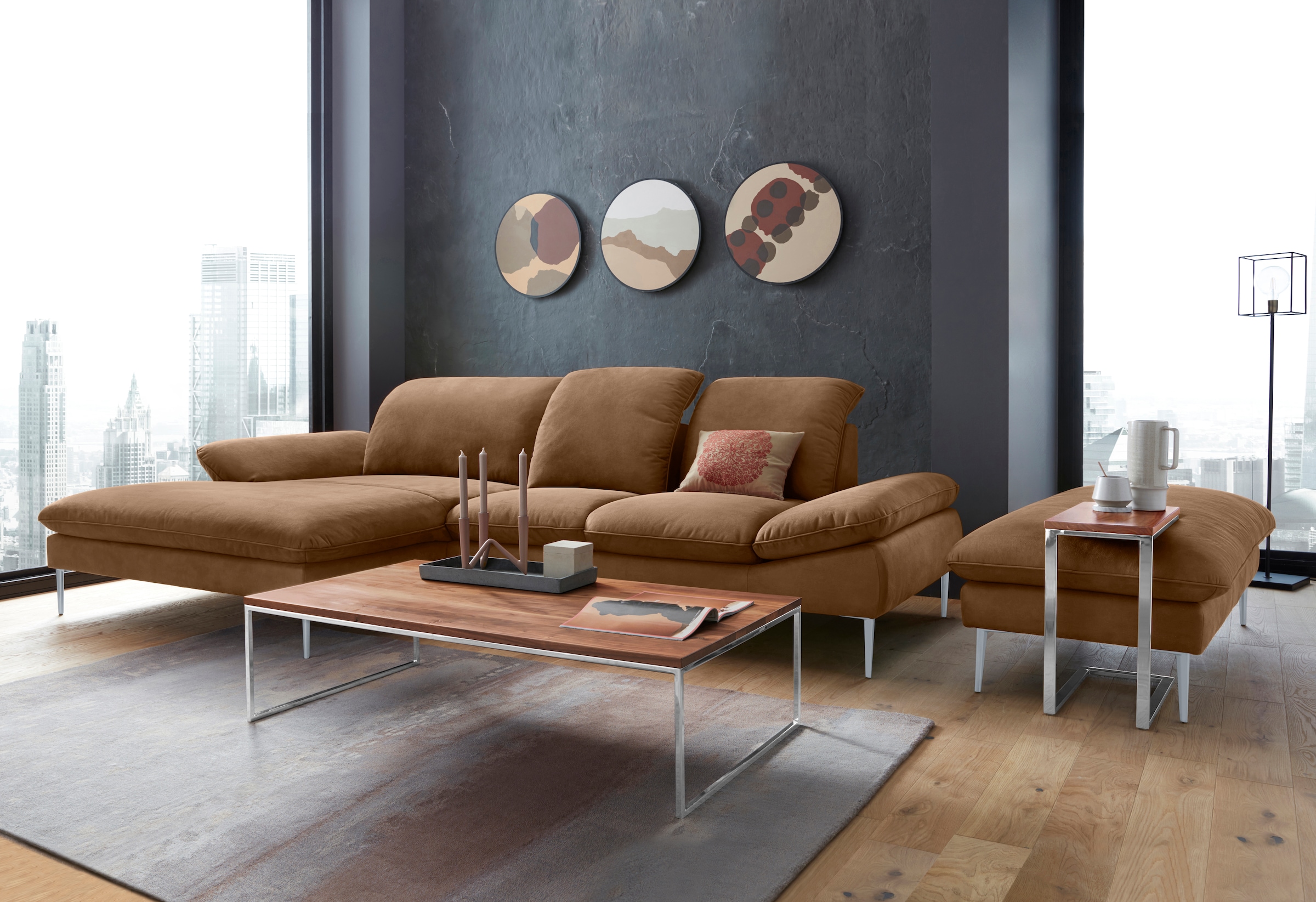 W.SCHILLIG Hocker »enjoy&MORE«, Füße silber matt, Breite 151 cm