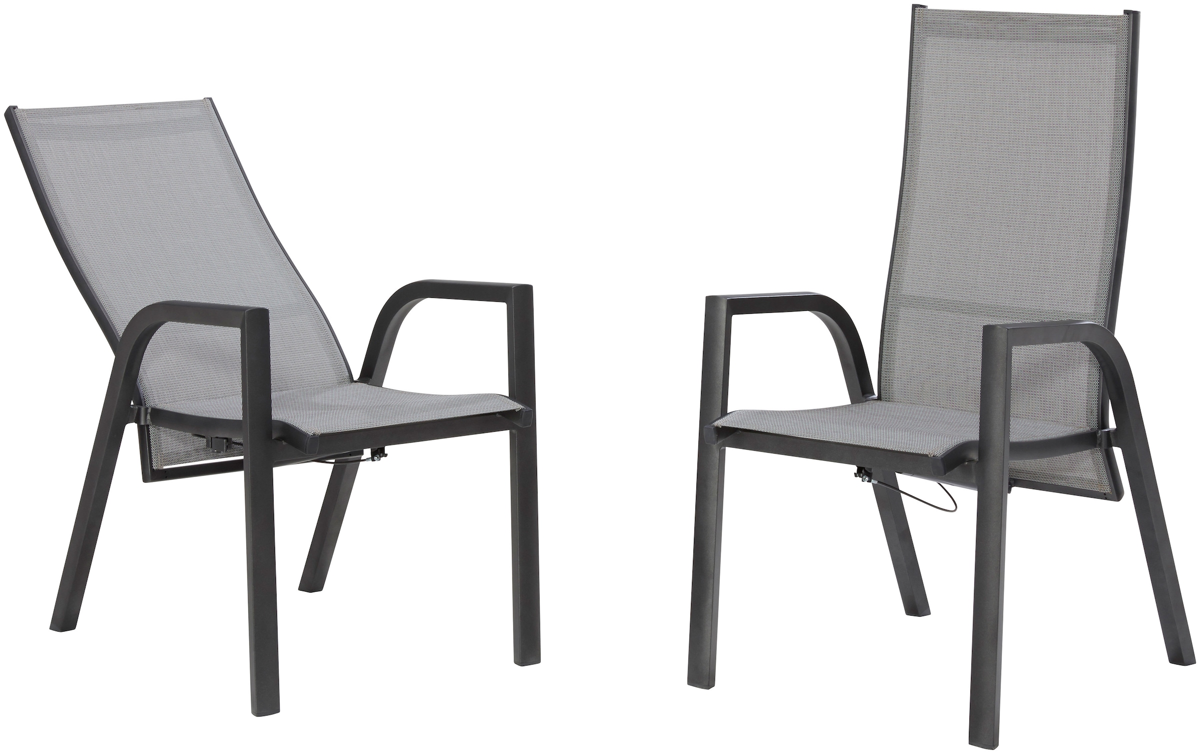 MERXX Gartenstuhl »San Remo«, (Set), 2 St., 2er Set, Alu/Textil,  verstellbar, silber online kaufen | Sessel