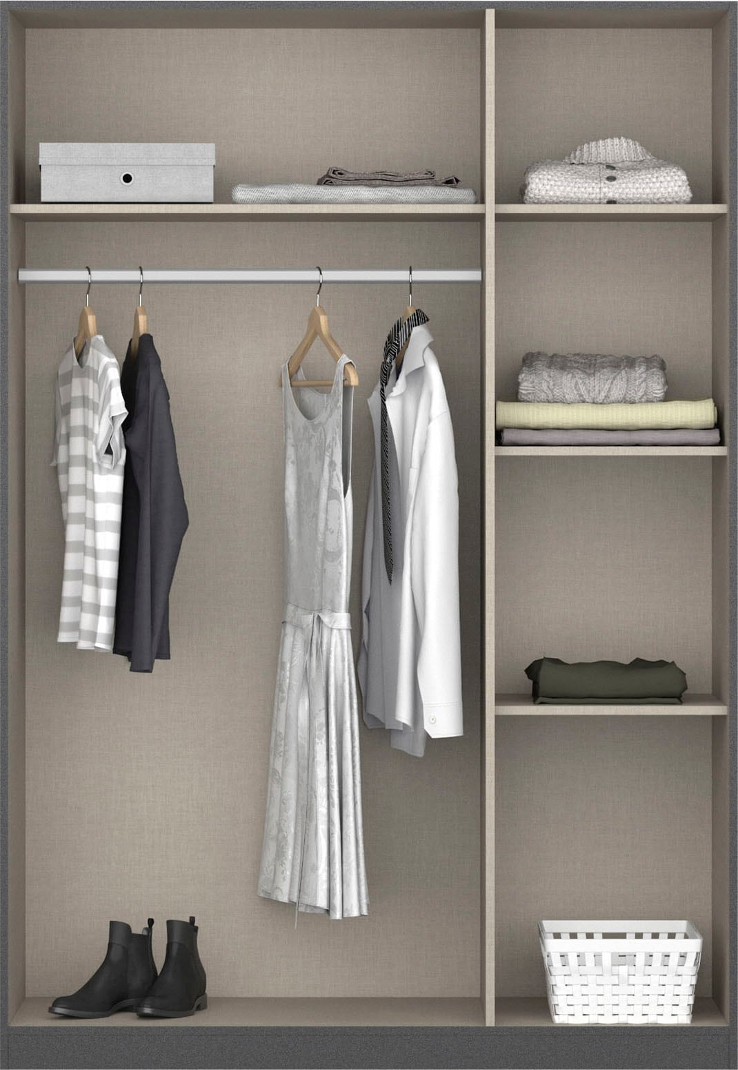 rauch Kleiderschrank »Freising geräumiger Schrank Garderobe Schlafzimmerschrank« in 2 Breiten erhältlich TOP ANGEBOT !,  mit Griffmulden und Schubkästen OTTO´s Chois TOP PRODUKT