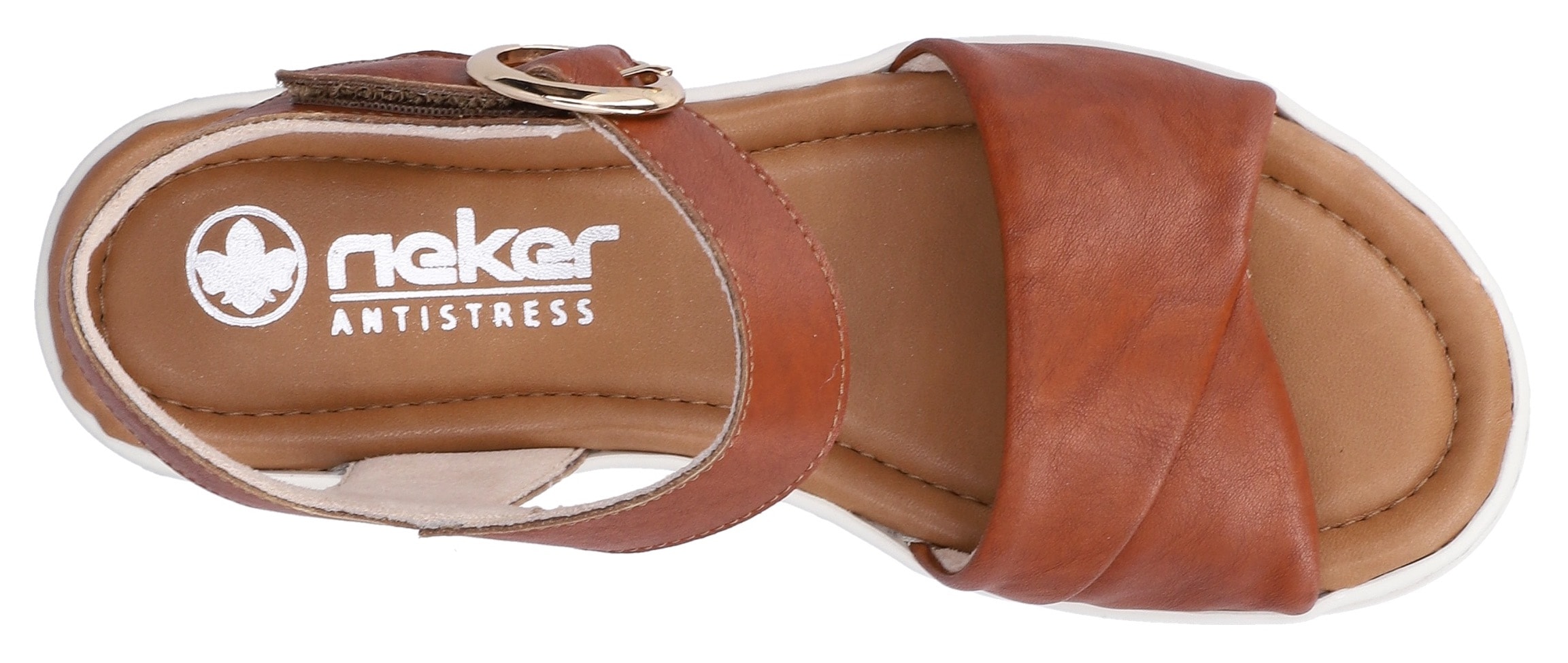 Rieker Keilsandalette  Sommerschuh, Urlaubsschuh, Sandale mit Klett