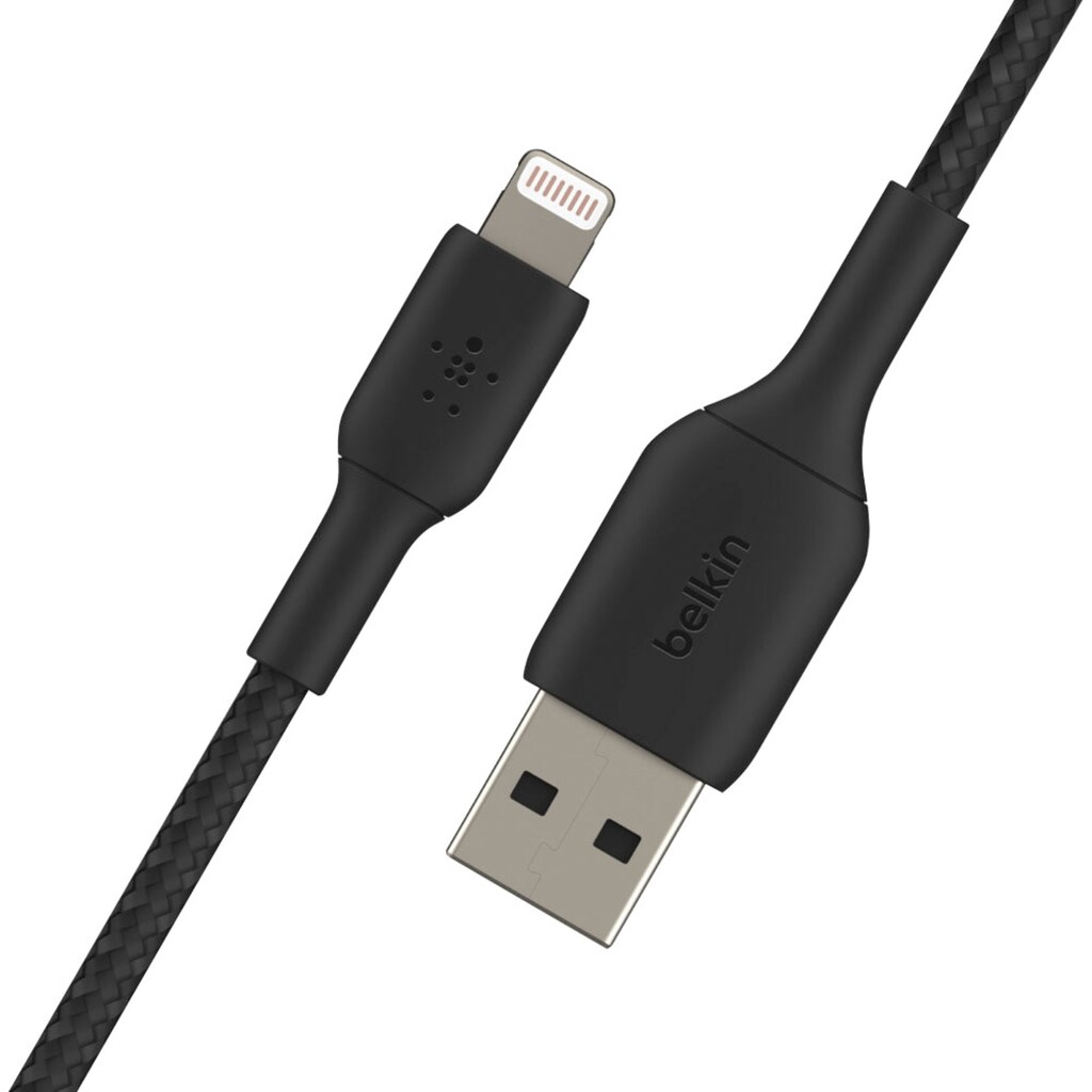 Belkin Smartphone-Kabel »Lightning Lade/Sync Kabel ummantelt mfi 2m«, USB Typ A, Lightning, 200 cm