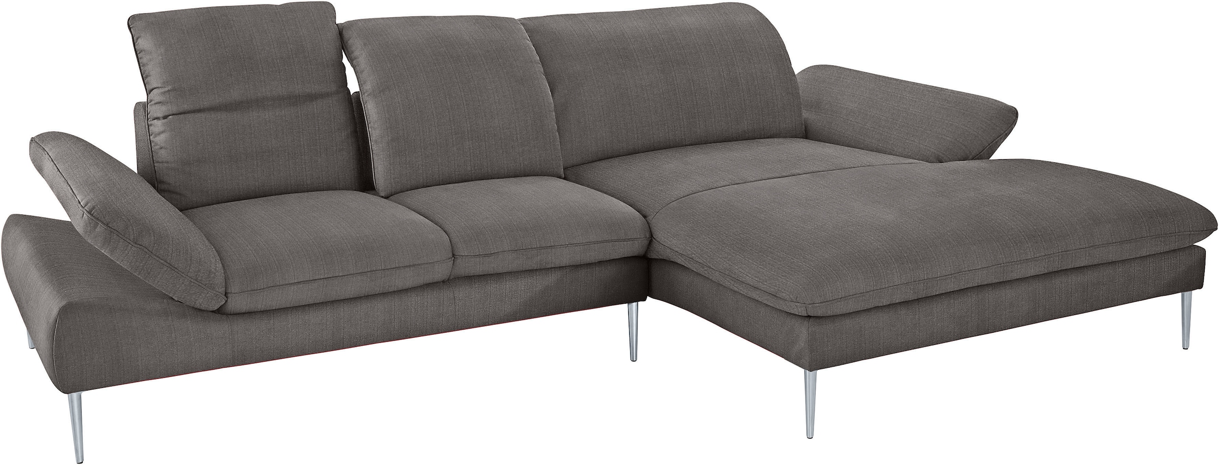 W.SCHILLIG Ecksofa »enjoy&MORE, Designsofa, elegant und bequem, L-Form« mit Sitztiefenverstellung, Füße silber matt, Breite 310 cm