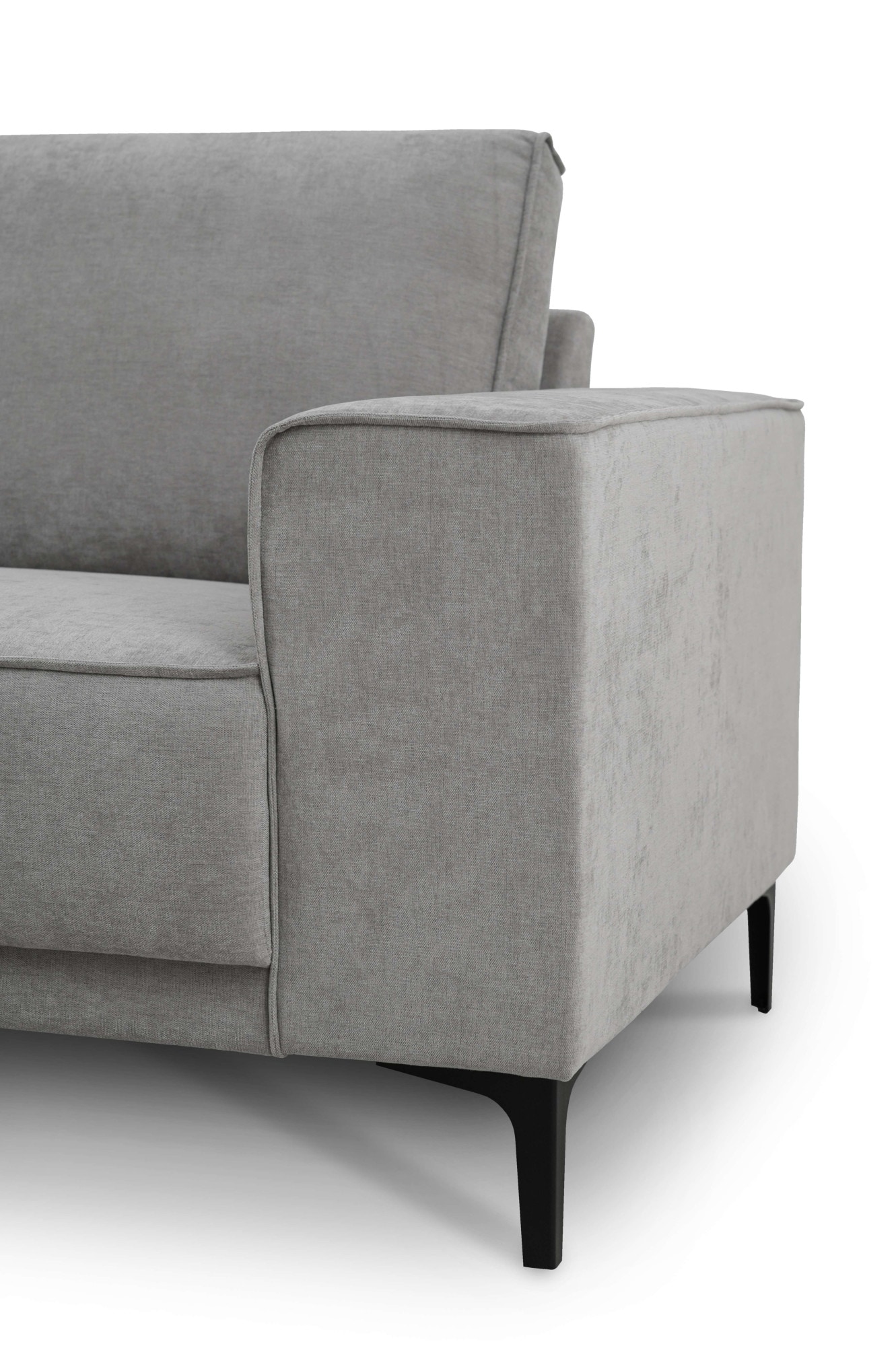 Places of Style Ecksofa »Polsterecke Oland, Struktur, Flachgewebe, Luxus-Microfaser, Boucle«, L-Form, 280 cm, Wellenunterfederung, Skandi-Design, Metallfüße