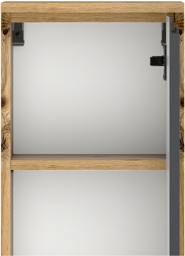 welltime Midischrank »CABO, gedämpfte Scharniere« matt grau, griffloses Design, reversibel