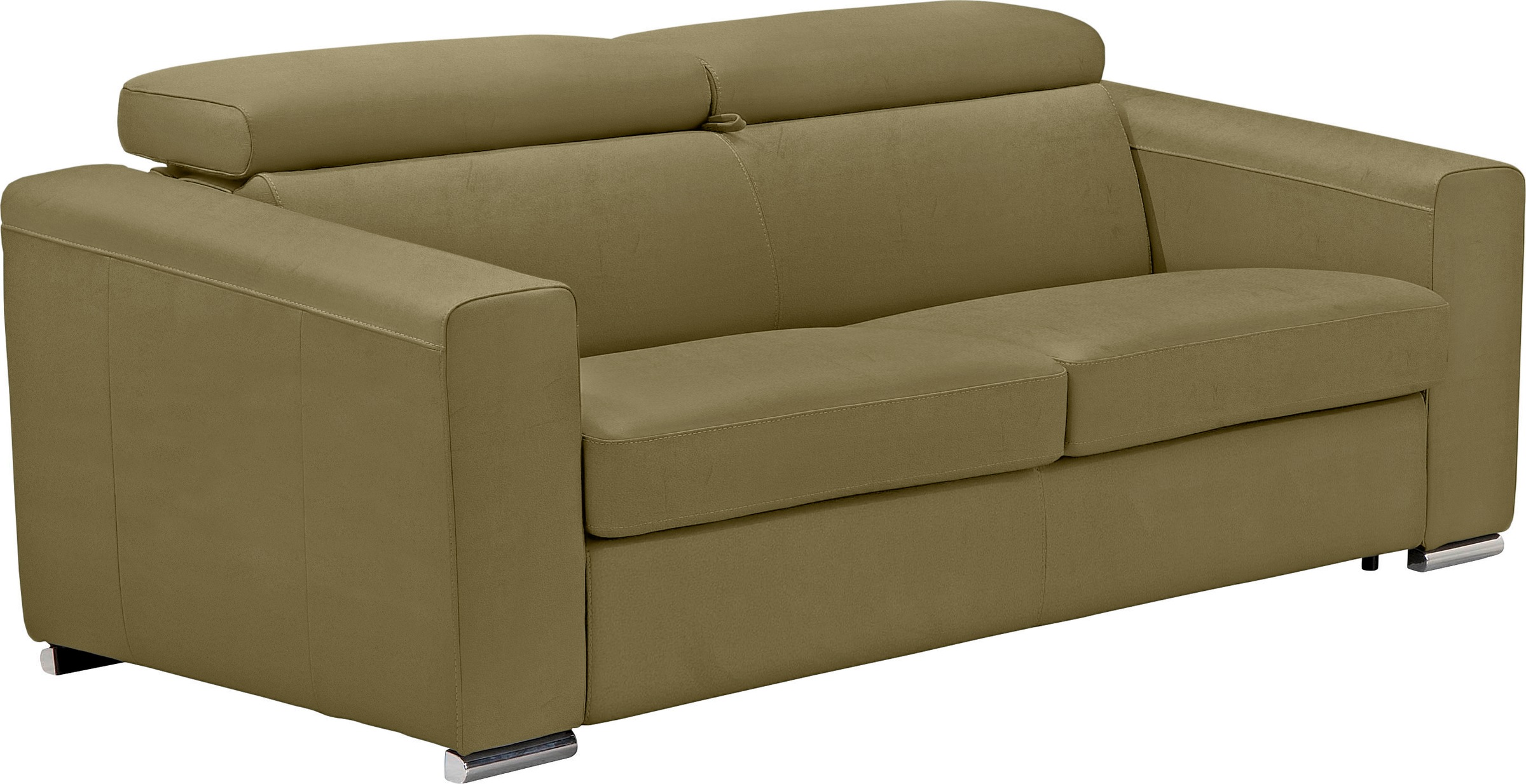 Egoitaliano Schlafsofa »Cabiria, Design und super Sitz- und Liegekomfort«, Sofa inkl. Schlaffunktion, Kopfteile verstellbar, mit Metallfüßen