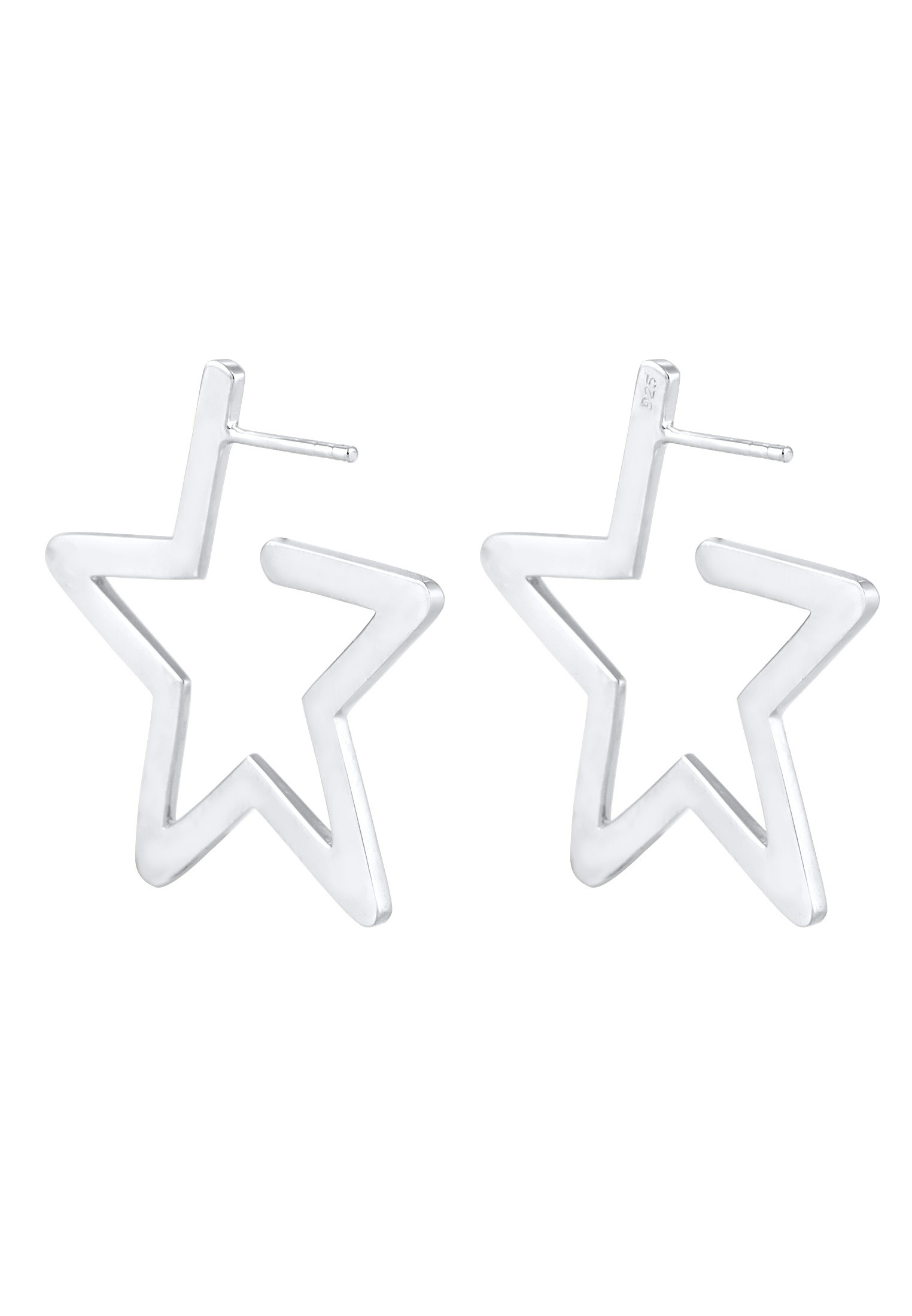 Elli Paar Creolen »Ohrringe Creolen Stern Astro Filigran 925 Silber«