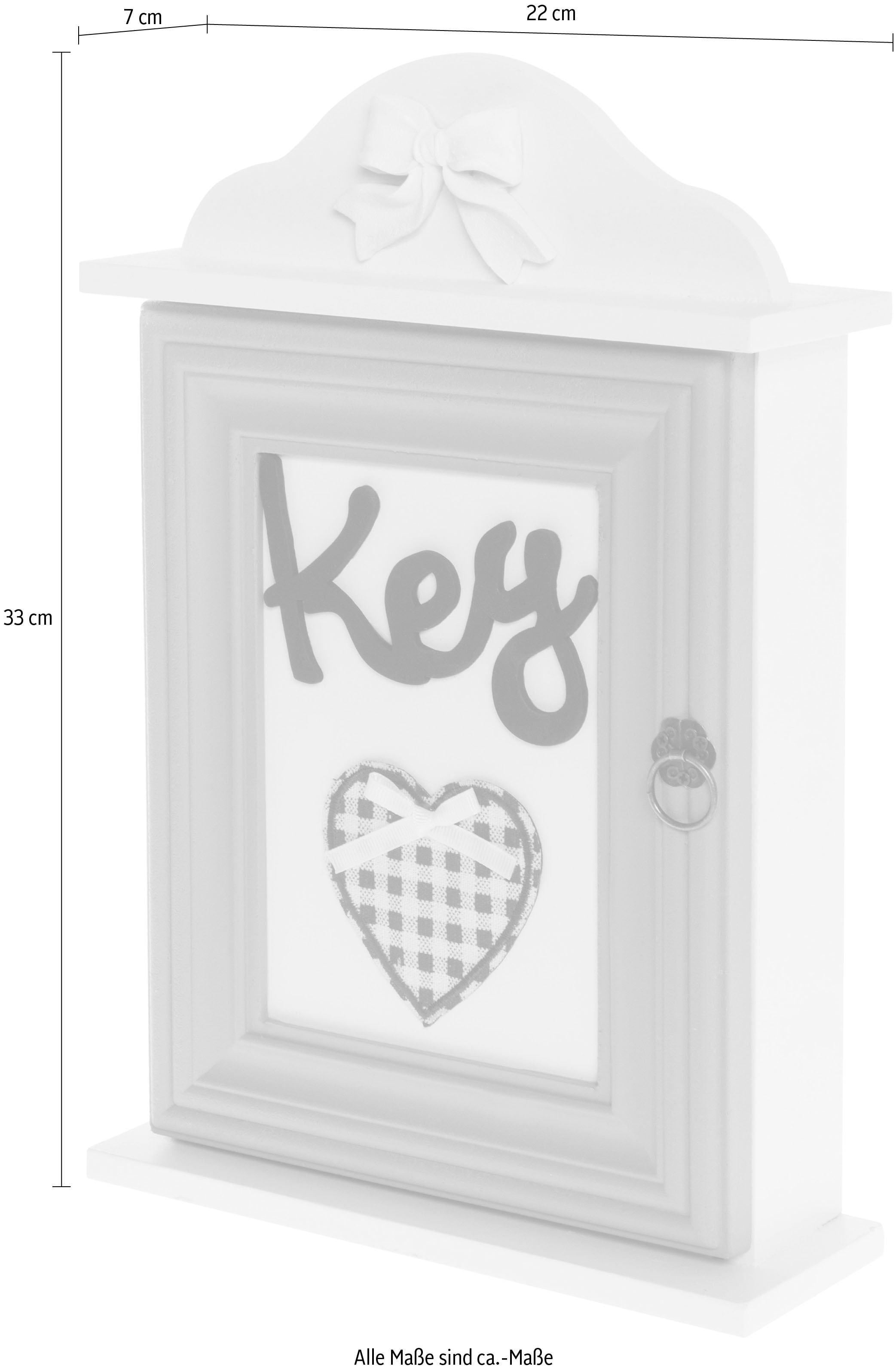 Myflair Möbel & Accessoires Schlüsselkasten »Svea, weiß«, mit 6 Haken, Shabby Optik