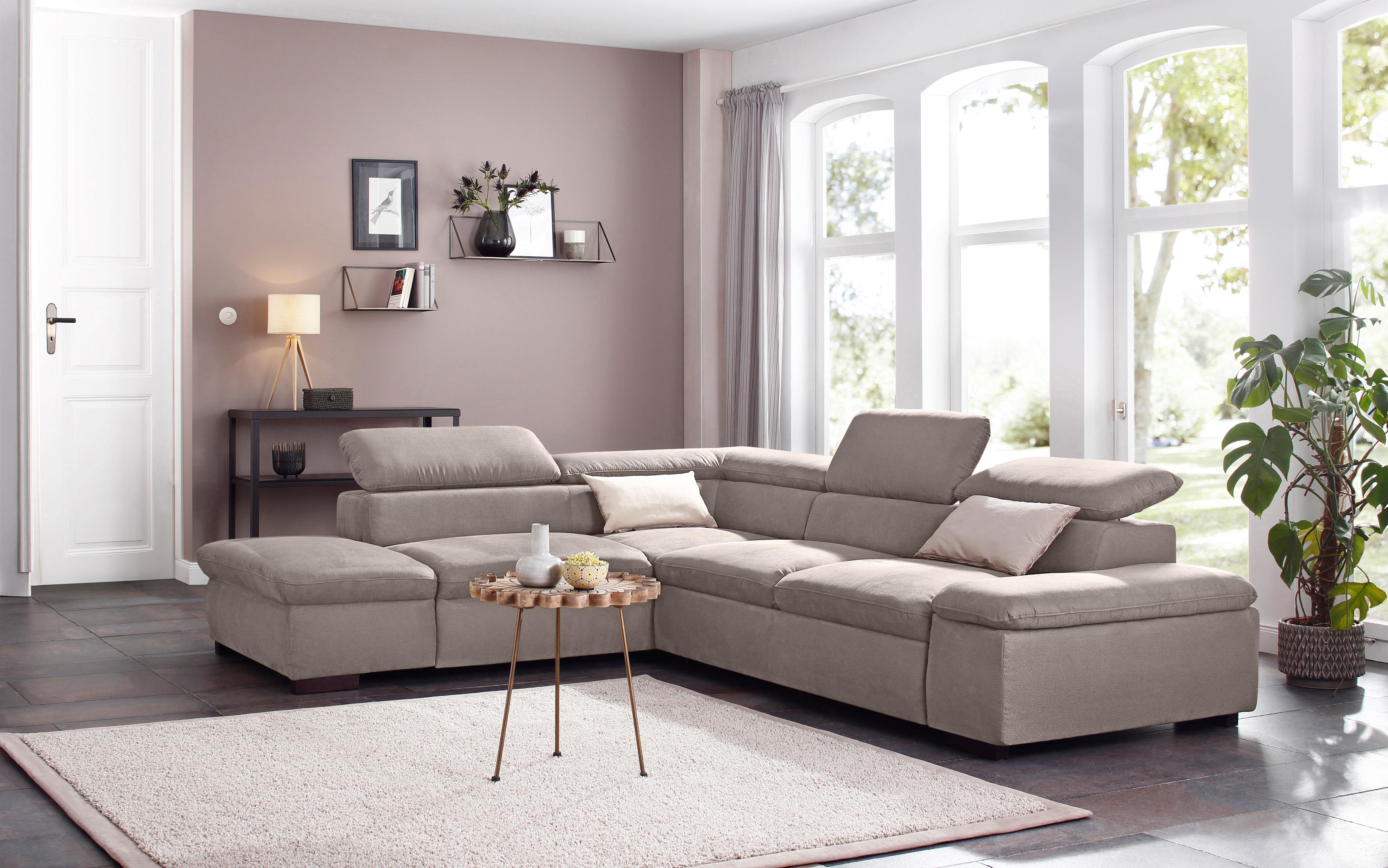 OTTO home Ecksofa "Alberto L-Form" mit Kopfteilverstellung, wahlweise mit Schlaffunktion