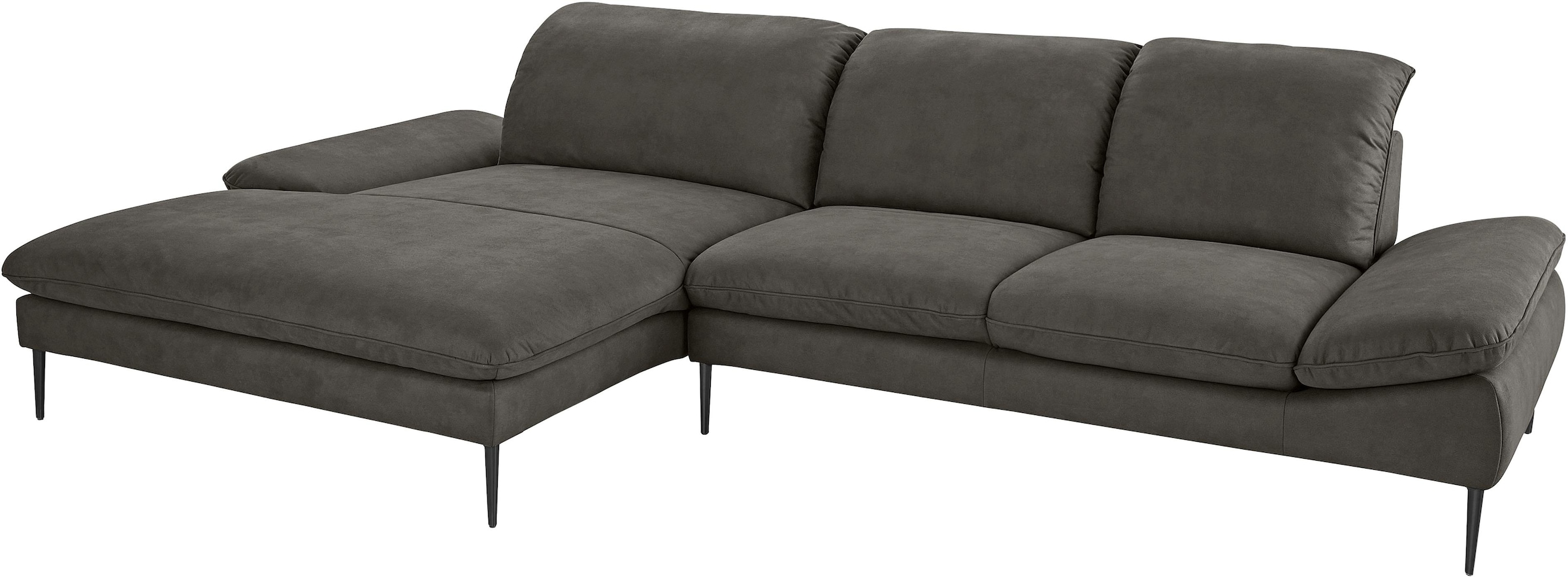 W.SCHILLIG Ecksofa »enjoy&MORE, Designsofa, bequem, zeitlos und elegant, L-Form«, Sitztiefenverstellung, Füße schwarz pulverbeschichtet, Breite 340 cm