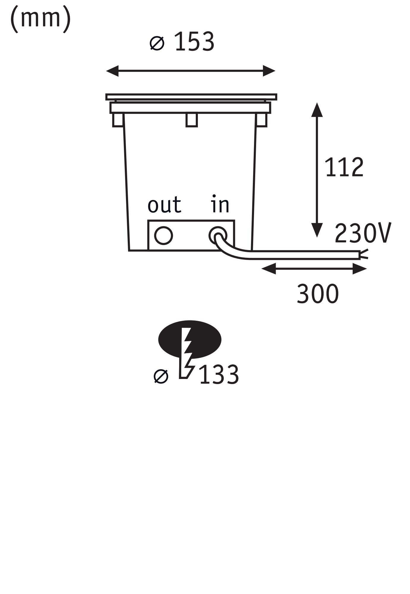 Paulmann LED Einbauleuchte »DureaIP67 rund 153mm 3000K 8W 530lm 230V Edelstahl Metall«, 1 flammig, Bodeneinbauleuchte