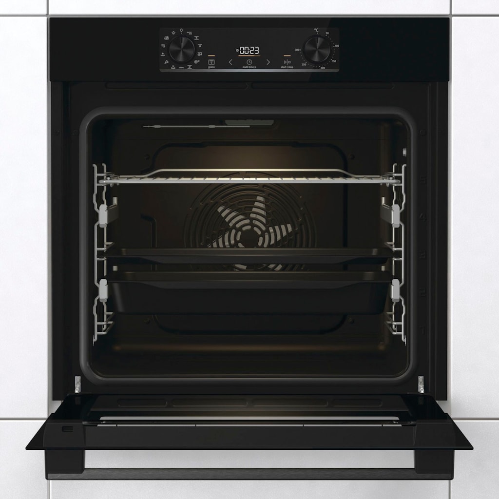 GORENJE Einbaubackofen »BOS6737E09BGOT«, BOS6737E09BGOT, mit 2-fach-Teleskopauszug, Aqua-Reinigungsfunktion