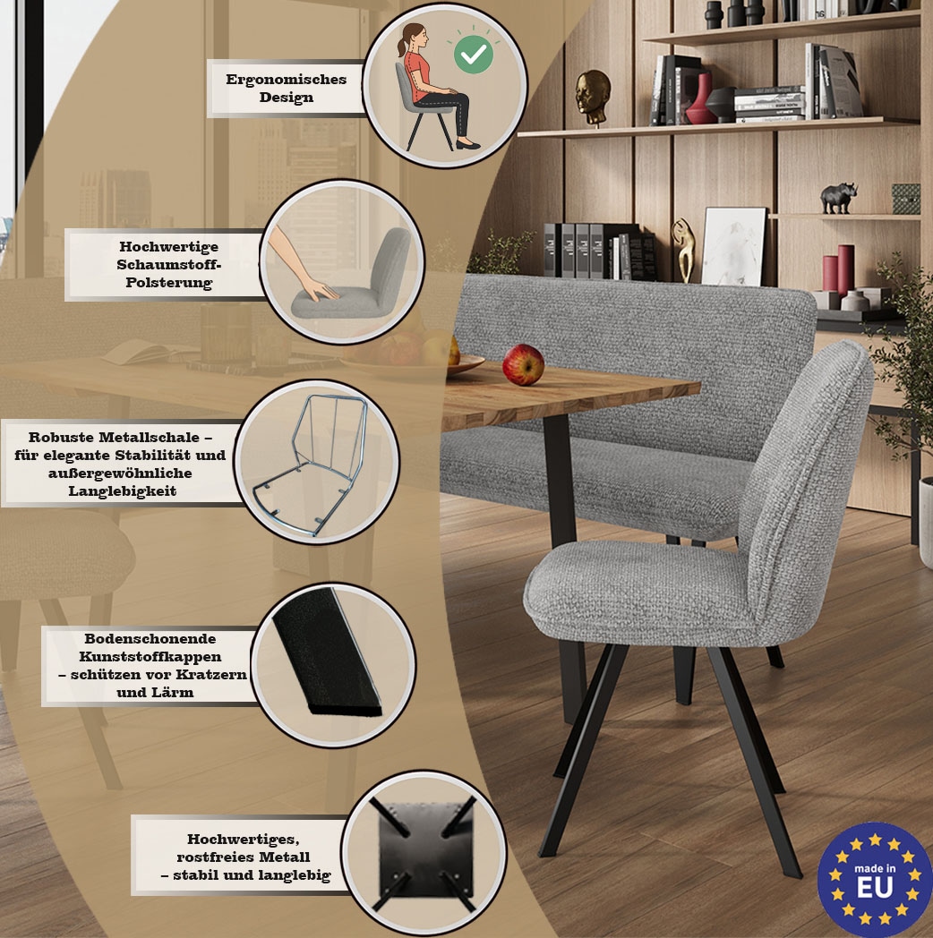 OTTO home Esszimmerstuhl »Mily Essstuhl, Wohnstuhl, Polsterstuhl, 4-Fußstuhl« () 2 Stk.