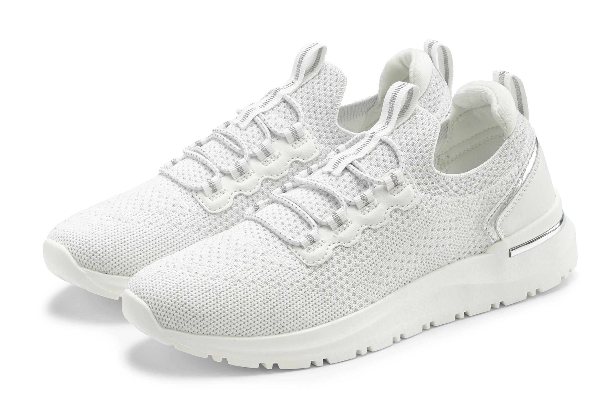 Vivance Sneaker »Freizeitschuh, Halbschuh,«, aus Textil zum Reinschlüpfen mit elastischen Schnürbändern VEGAN
