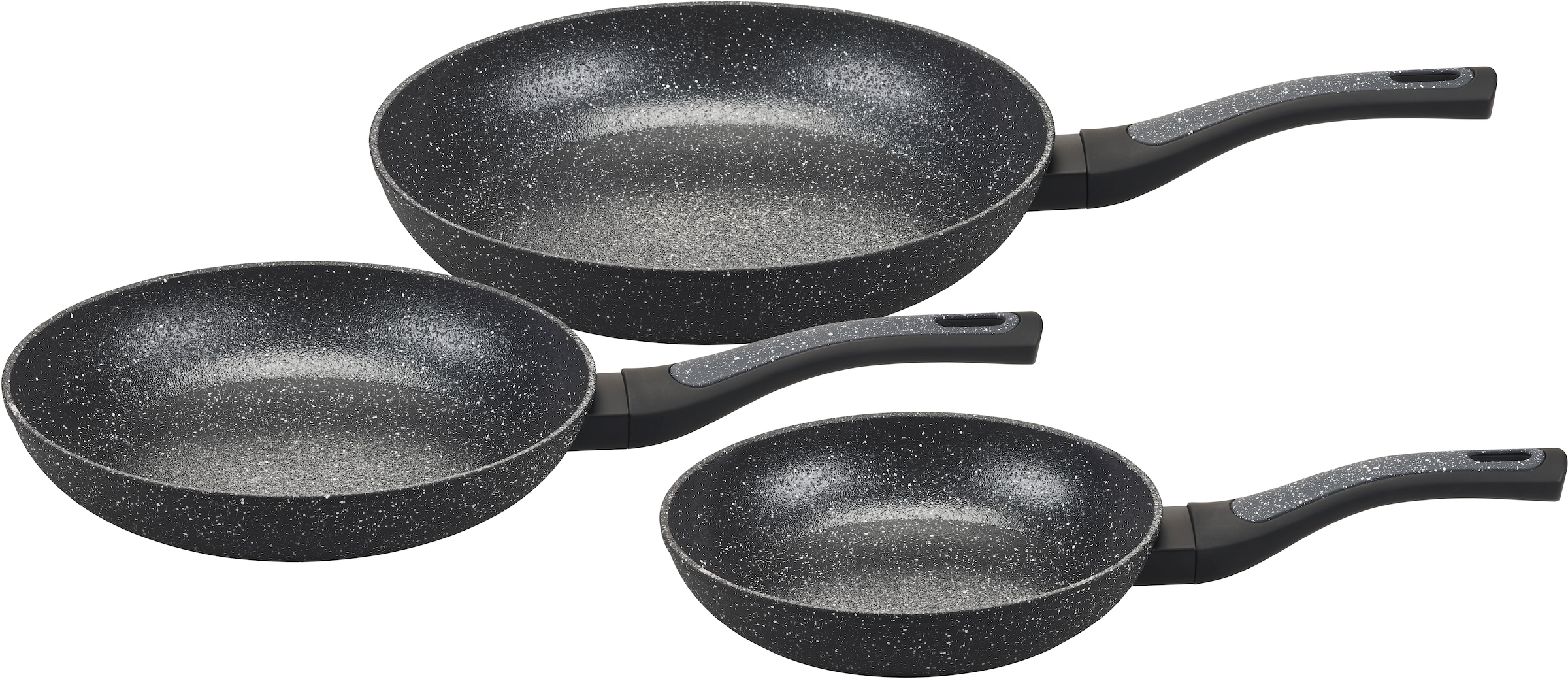 my home Pfannen-Set »Dela« Aluminium Set, 3 Stk. tlg. mit rauer Oberfläche für ein besonderes Braterlebnis