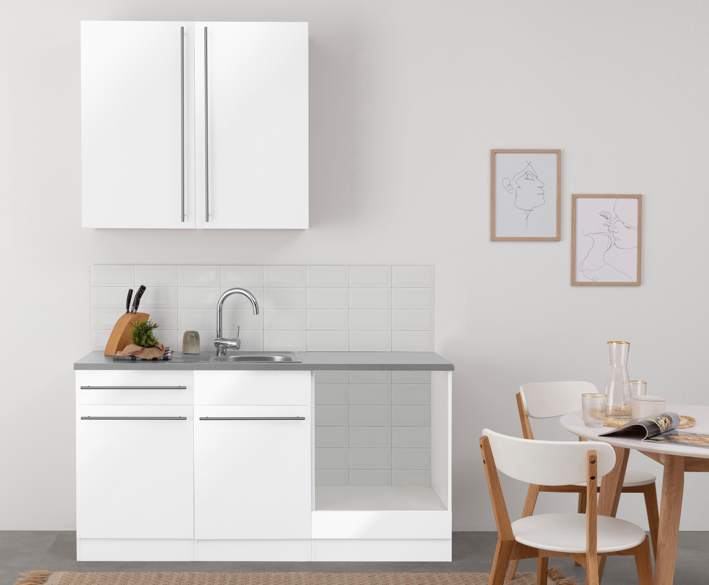 wiho Küchen Pantryküche »Chicago« wahlweise mit E-Geräten, Breite 160 cm