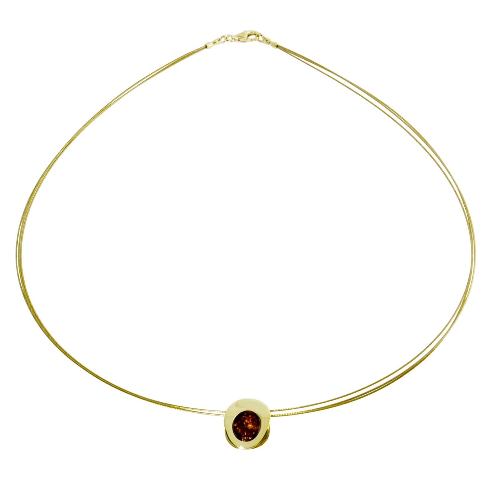 OSTSEE-SCHMUCK Kette mit Anhänger »- Gleiter-Rabea 16 x 11 mm - Silber 925/000, vergoldet - Bernstein«