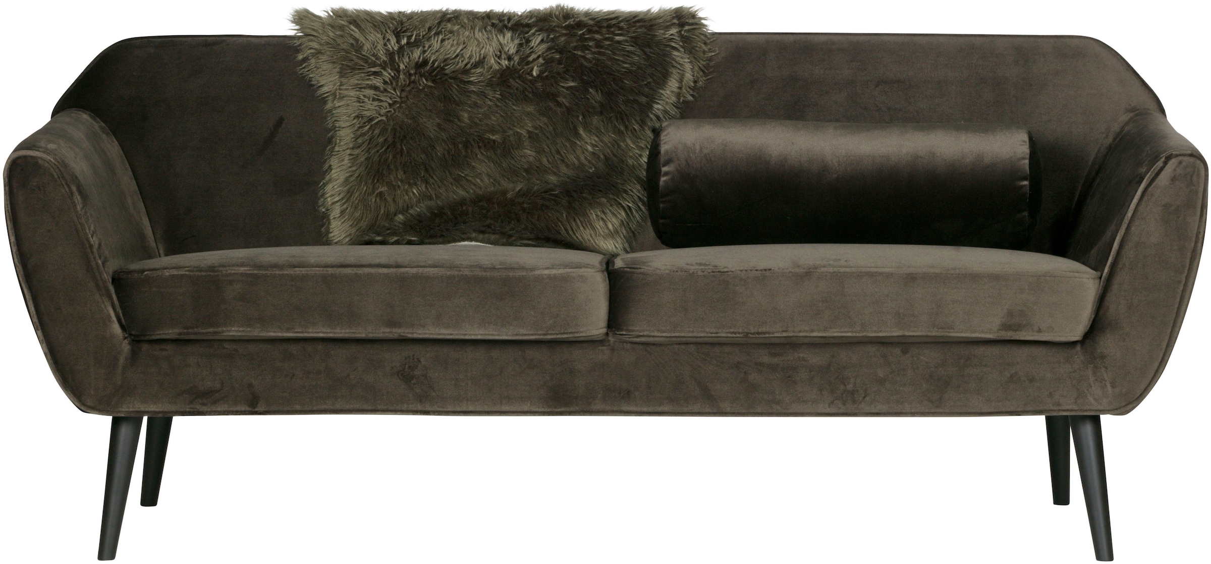WOOOD 2,5-Sitzer »Rocco Velvet-Bezug mit Buchenholzbeinen, H 75 x B 187 x D 82 cm« Maximale Verschleißfestigkeit, mittlere Sitzhöhe, Pfleiglicht