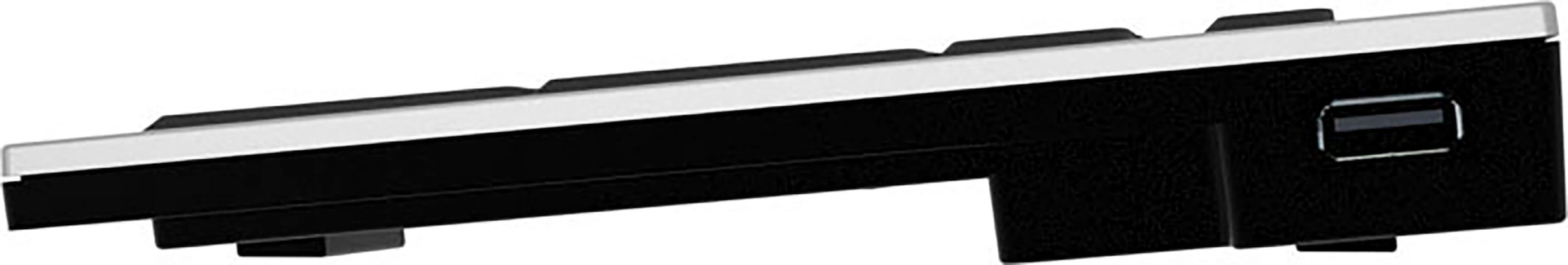 Logickeyboard Slimline-Tastatur »XL-Print White on Black DE (PC/Slim)«, (Ziffernblock-USB-Hub)