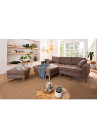 Home affaire Ecksofa »Stanza«, incl. 2 Zierkissen und Keder, moderne Holzfü0e kaufen Home affaire Ecksofa »Stanza«, incl. 2 Zierkissen und Keder, moderne Holzfü0e kaufen