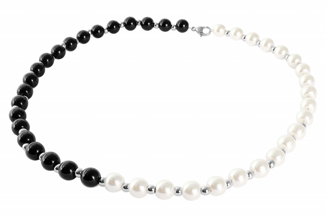 Adelia´s Edelstahlkette »Adelia's Damen Edelstahl Halskette mit Glas 45 cm«