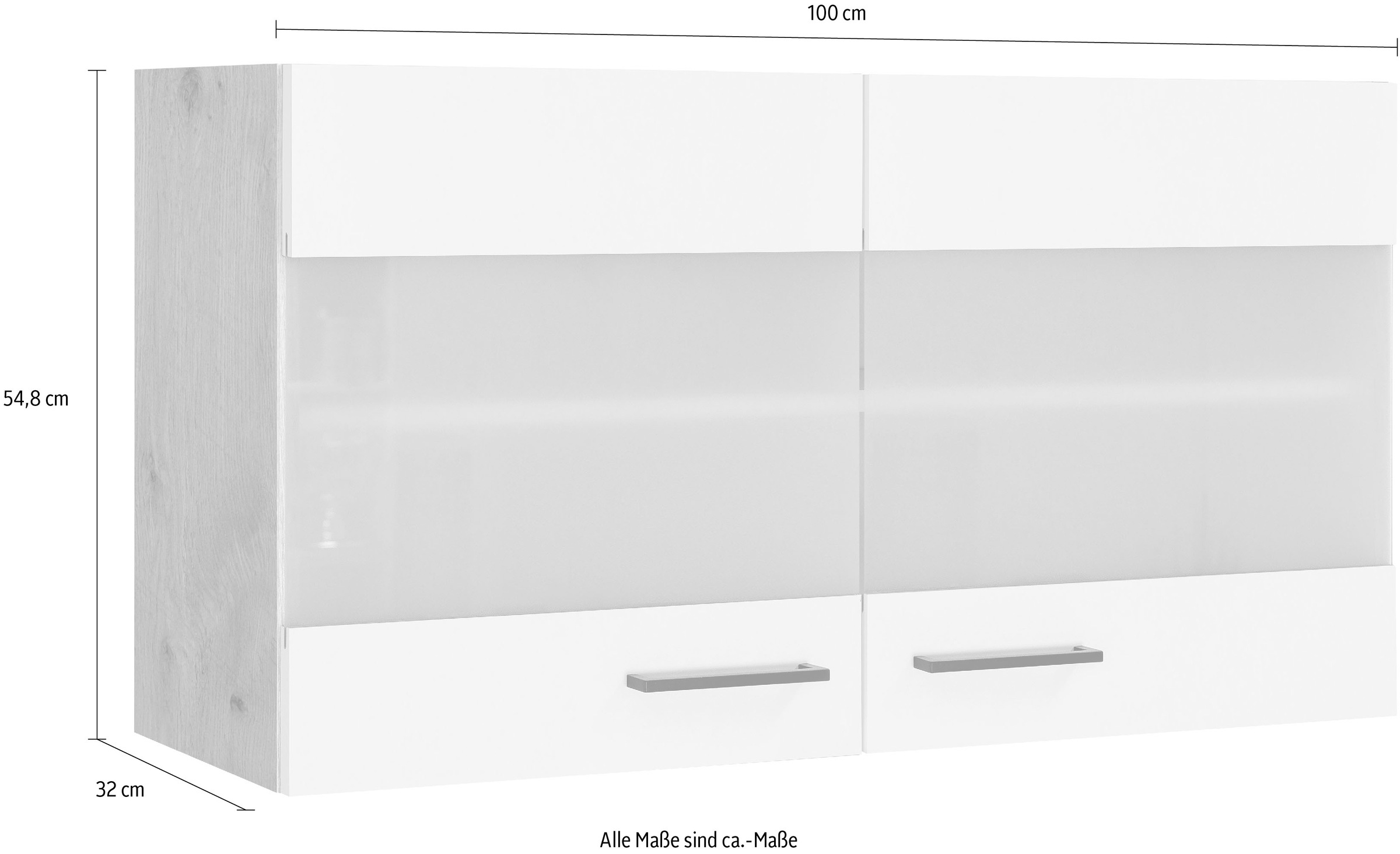 Flex-Well Glashängeschrank »Vintea«, (B x H x T) 100 x 54,8 x 32 cm, mit Stollenglastüren