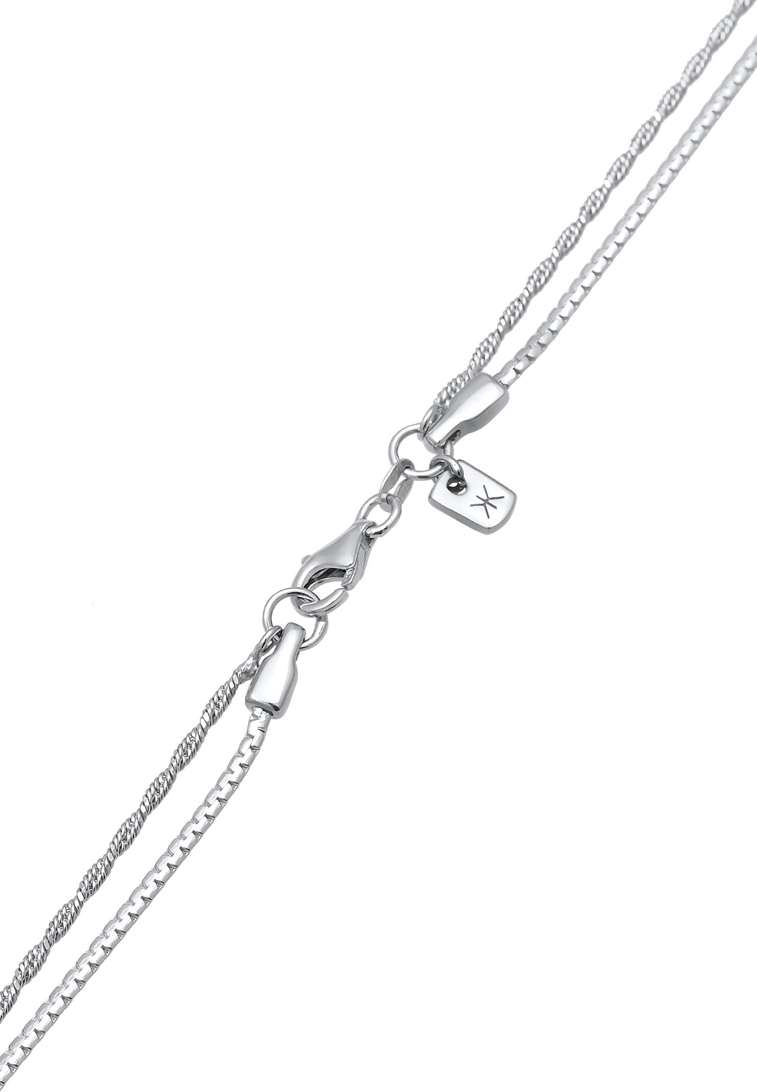 Kuzzoi Silberkette »Halskette Layer Kreuz Kordelkette 925 Silber«