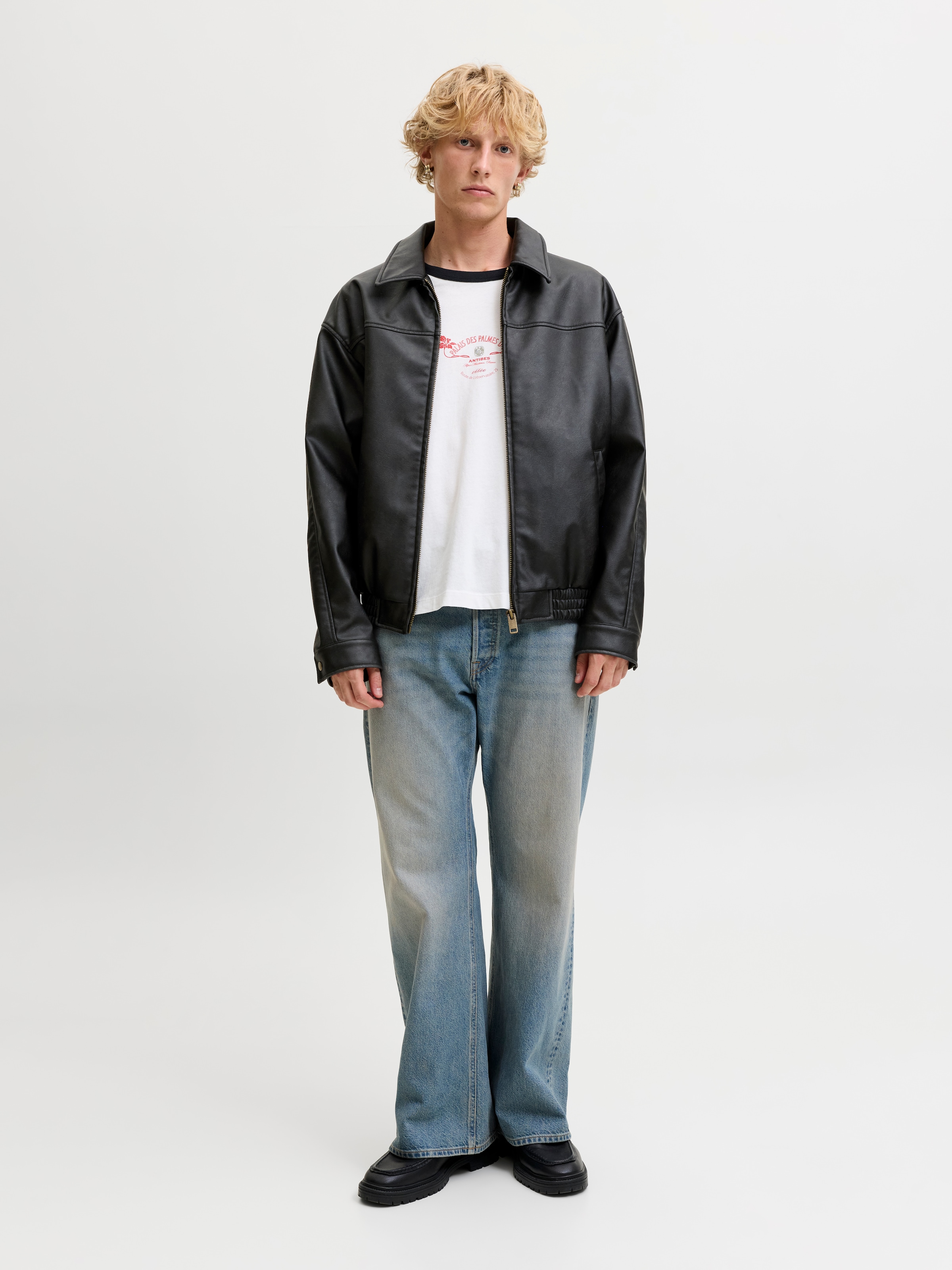 Jack & Jones Lederimitatjacke »JJMARLON PU JACKET« Kunstfaser, regular fit