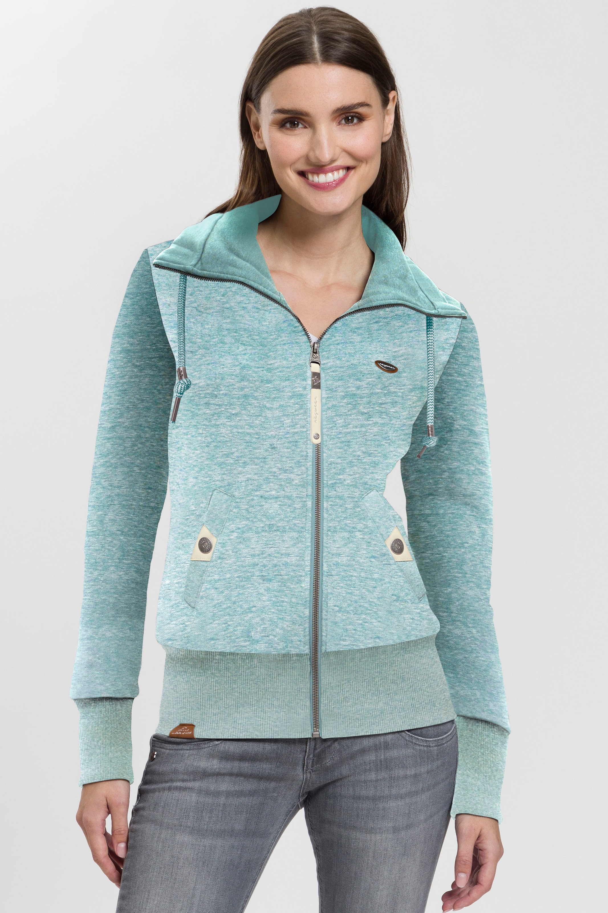 Ragwear Sweatjacke »RYLIE ZIP O«, Jacke mit extra breiten Bündchen