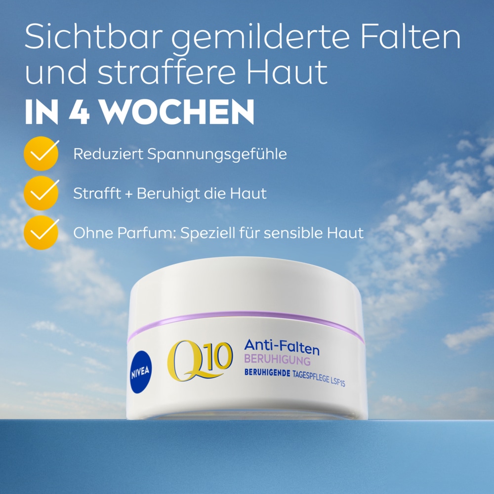 Nivea Tagescreme »Q10 ANTI-FALTEN BERUHIGUNG TAGESPFLEGE« reduziert Trockenheit, Spannung, Rötungen