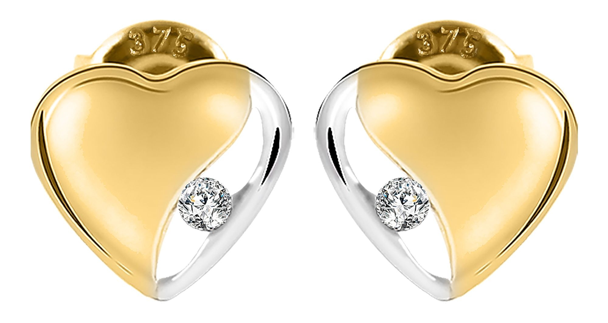 Adelia´s Paar Ohrstecker »Damen Ohrringe ¿ Ohrstecker aus 375 Gold mit Zirkonia«