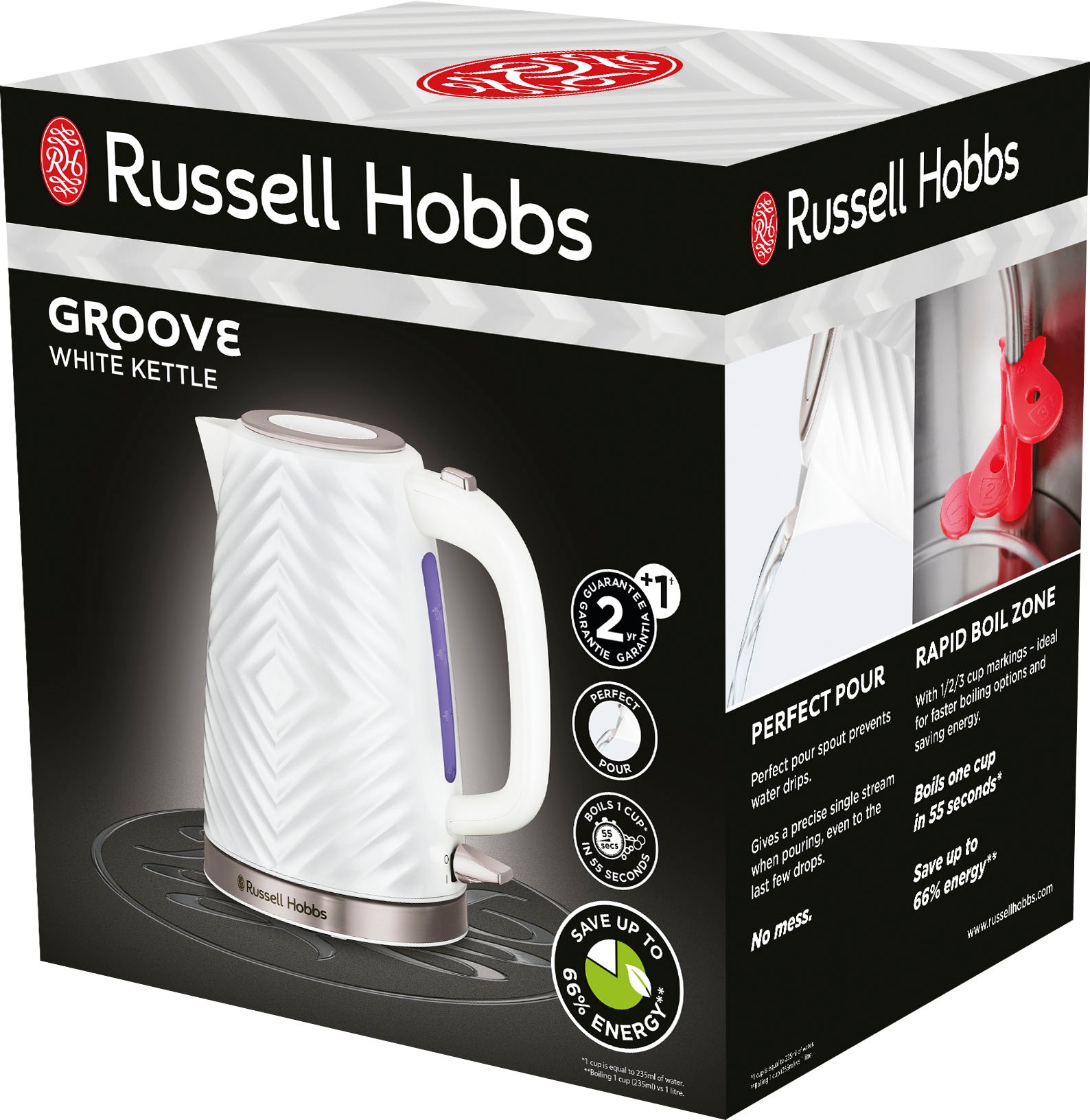 RUSSELL HOBBS Wasserkocher »Groove 26381-70, weiß, 1,7 l, 2.400 Watt,  herausnehmbarer Kalkfilter«, 1,7 l, 2400 W jetzt kaufen bei OTTO
